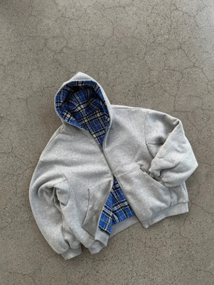 Gray Zip-Up Hoodie