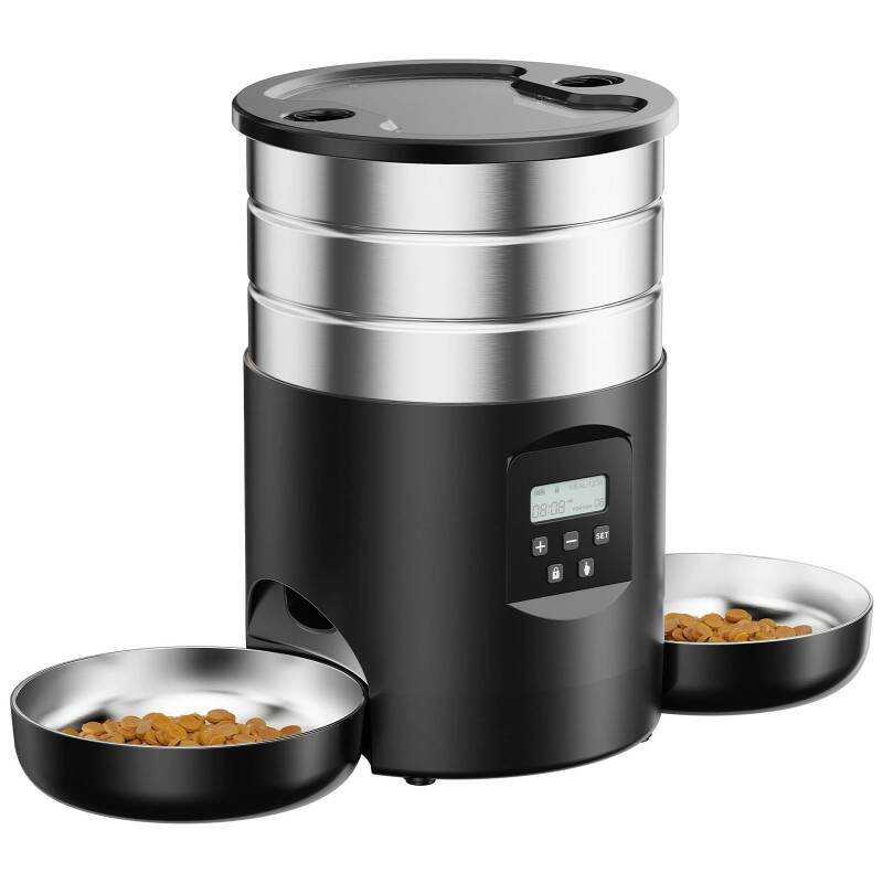 Cat Feeder Automatic Dual Bowl