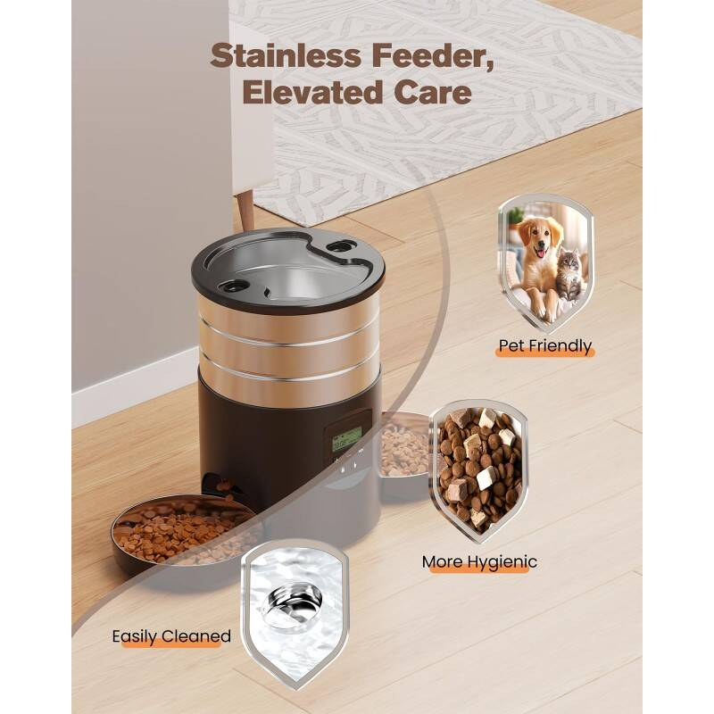 Cat Feeder Automatic Dual Bowl