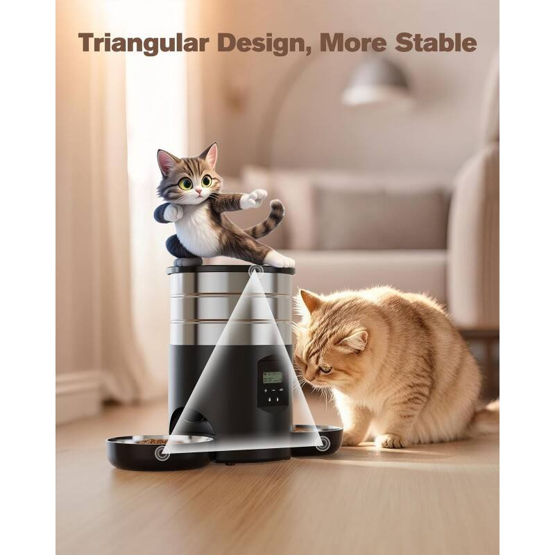 Cat Feeder Automatic Dual Bowl