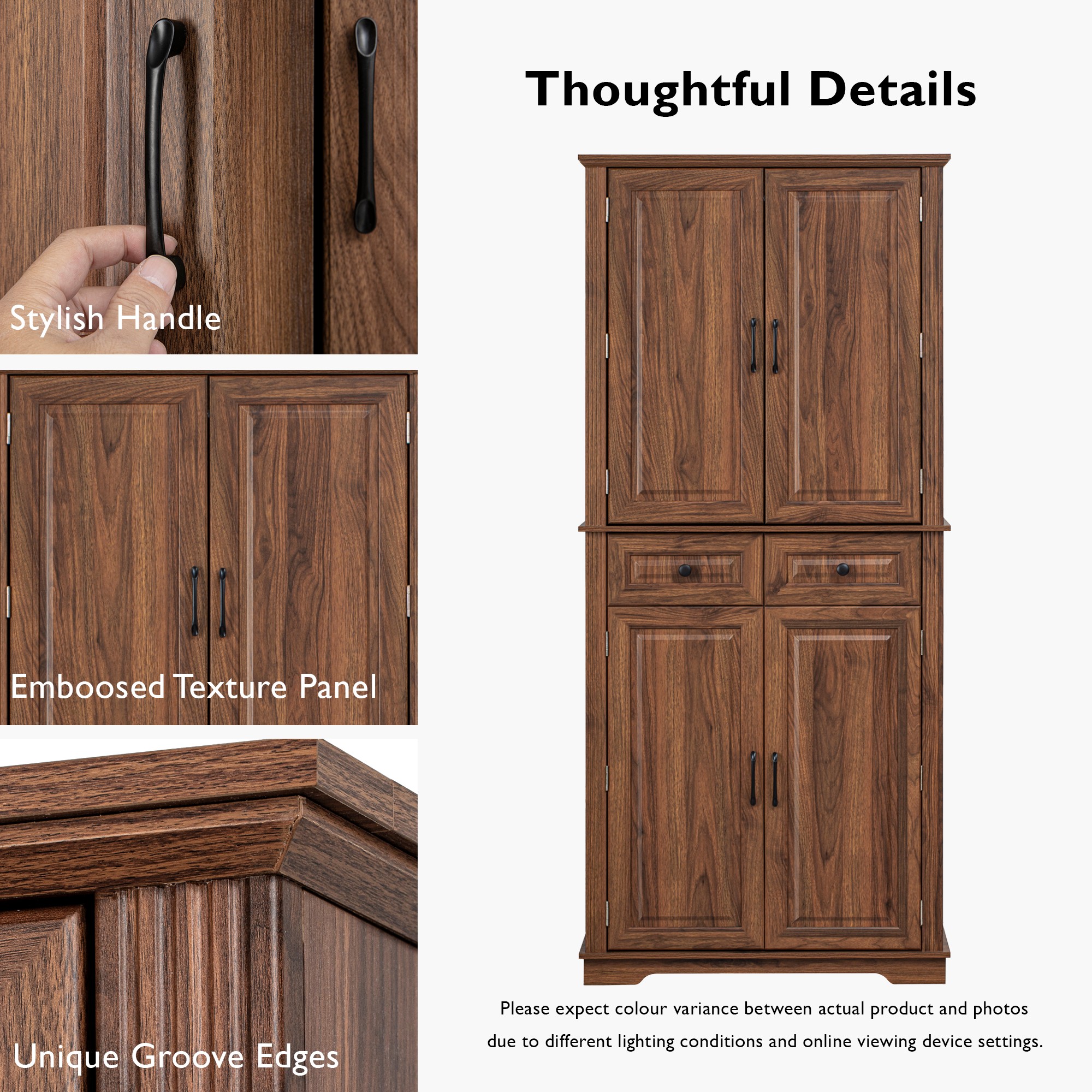 K&K Kitchen Pantry Cabinet 71 Tall