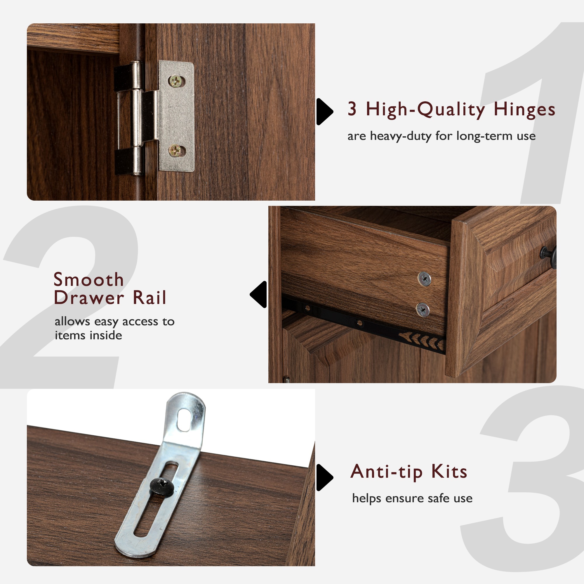 K&K Kitchen Pantry Cabinet 71 Tall