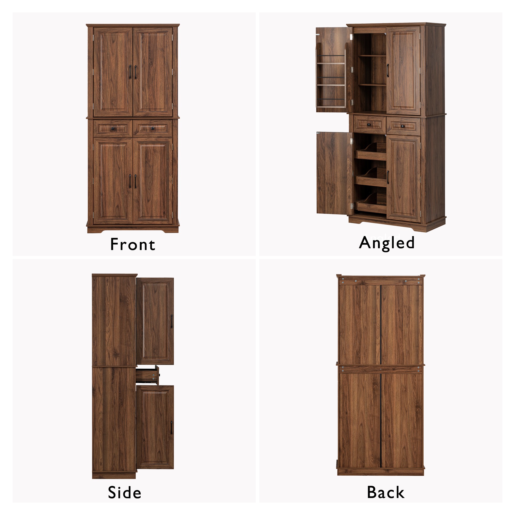 K&K Kitchen Pantry Cabinet 71 Tall