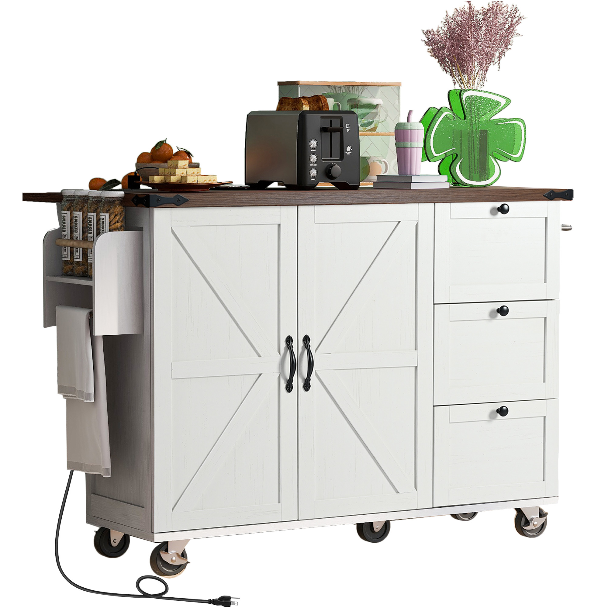 Farmhouse Kitchen Island White