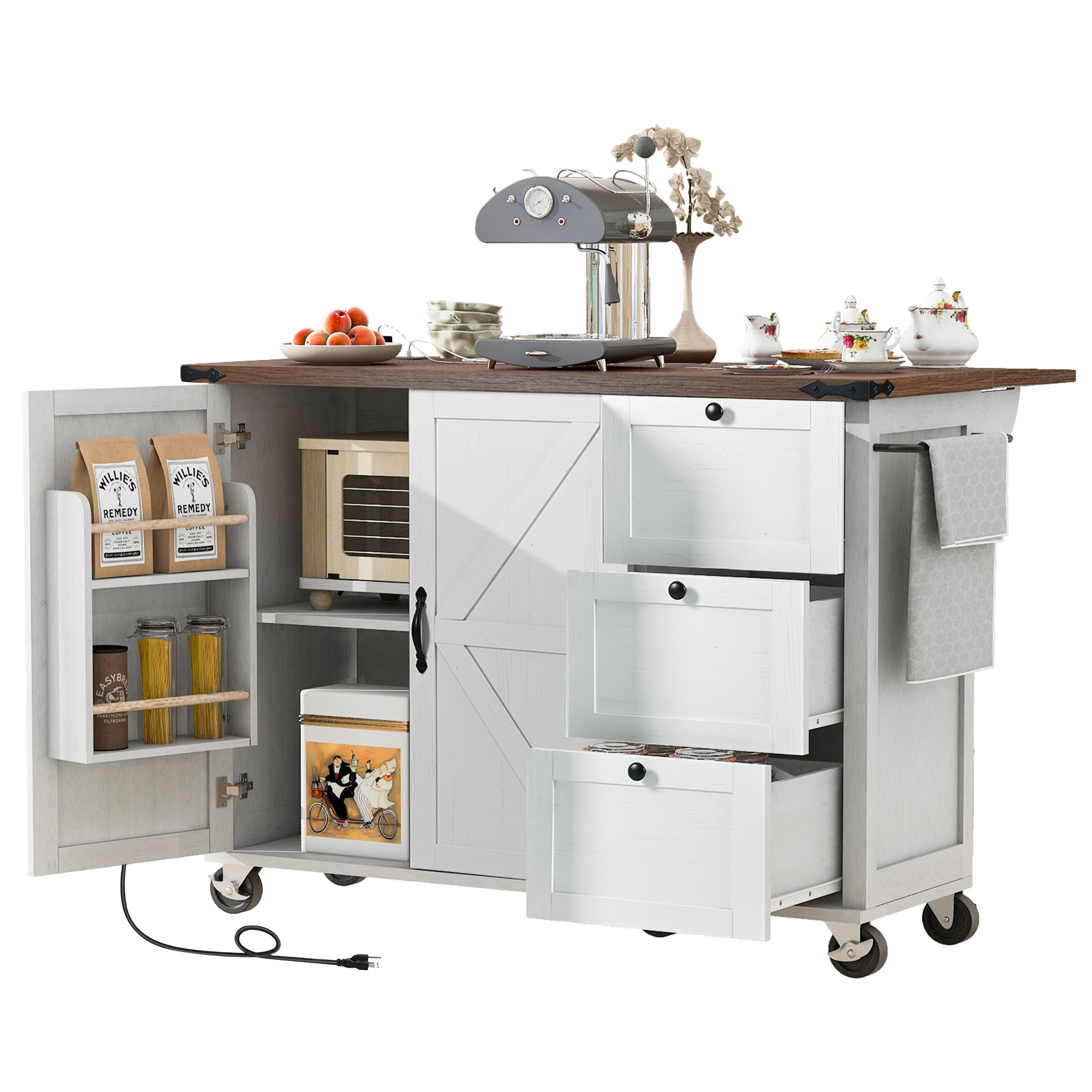 Farmhouse Kitchen Island White