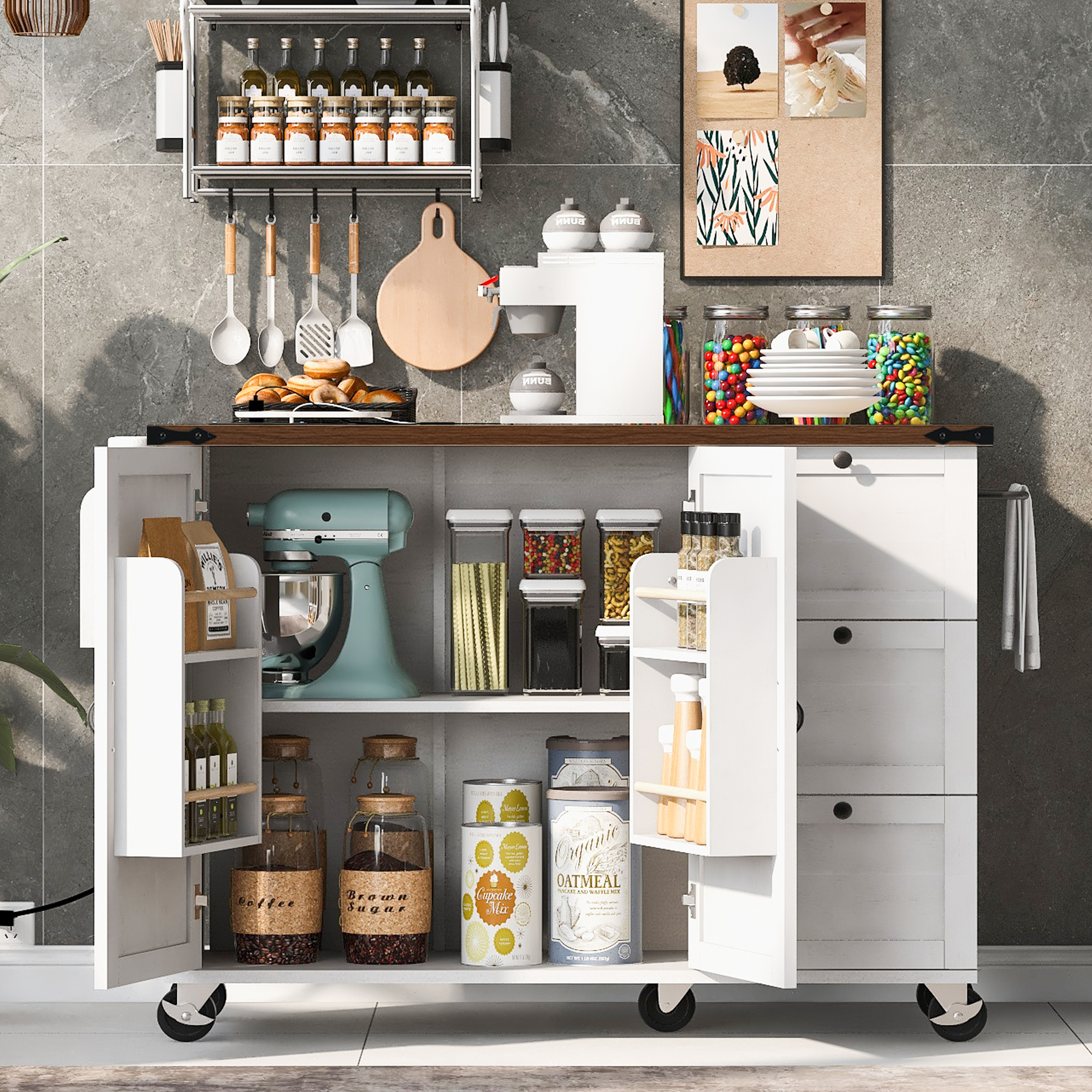 Farmhouse Kitchen Island White