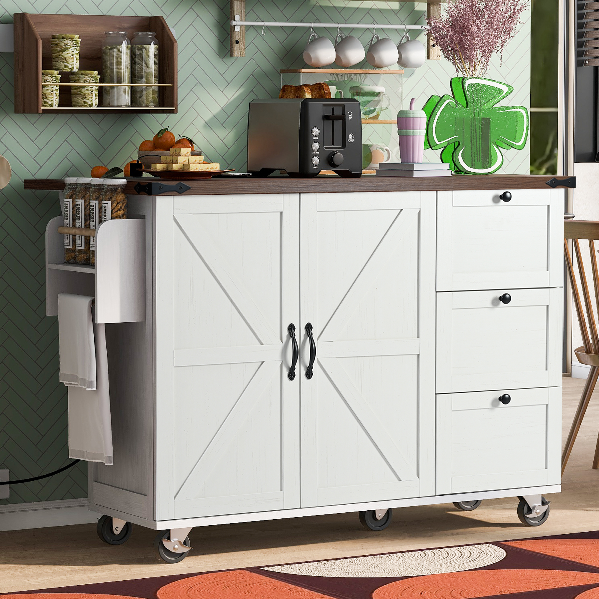Farmhouse Kitchen Island White