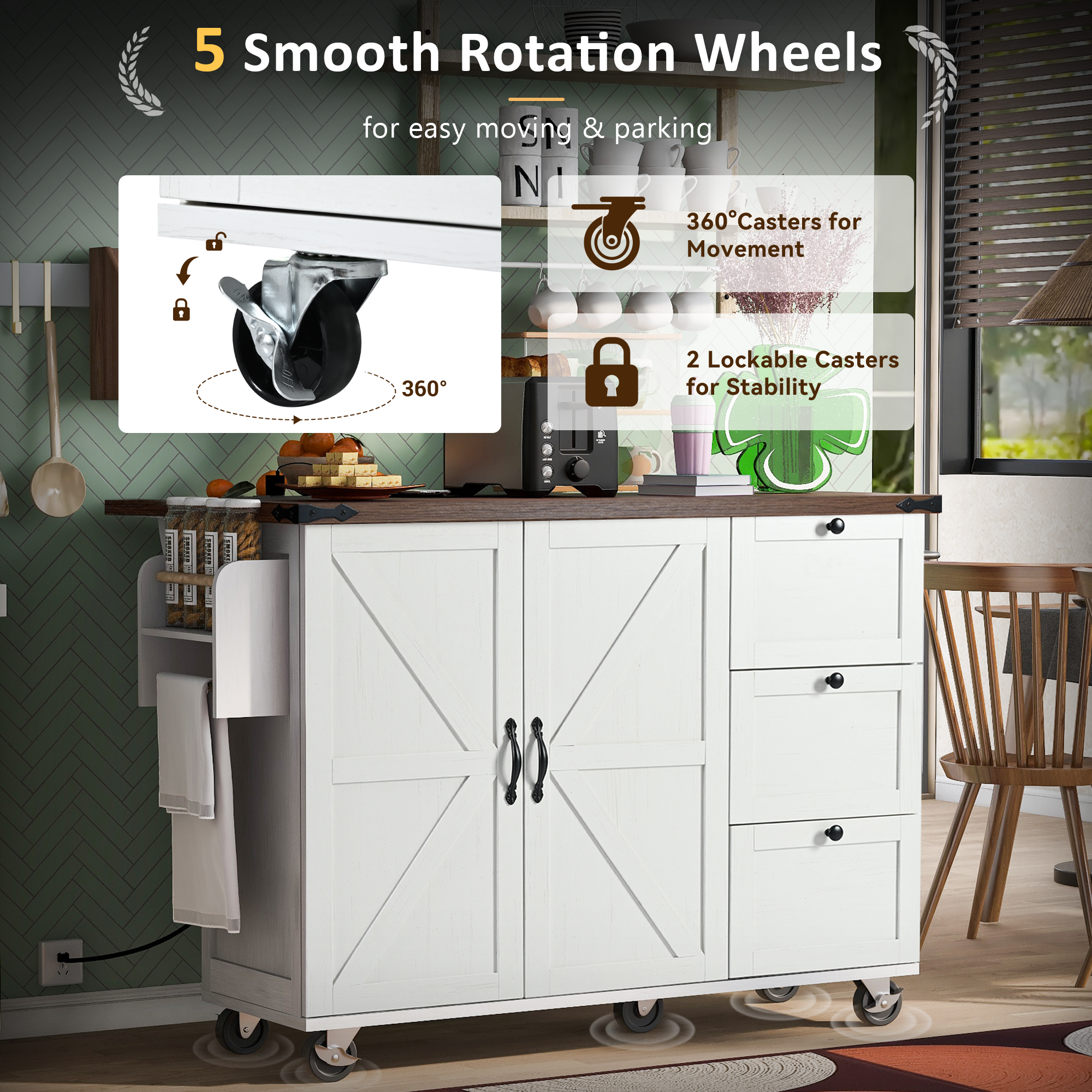 Farmhouse Kitchen Island White