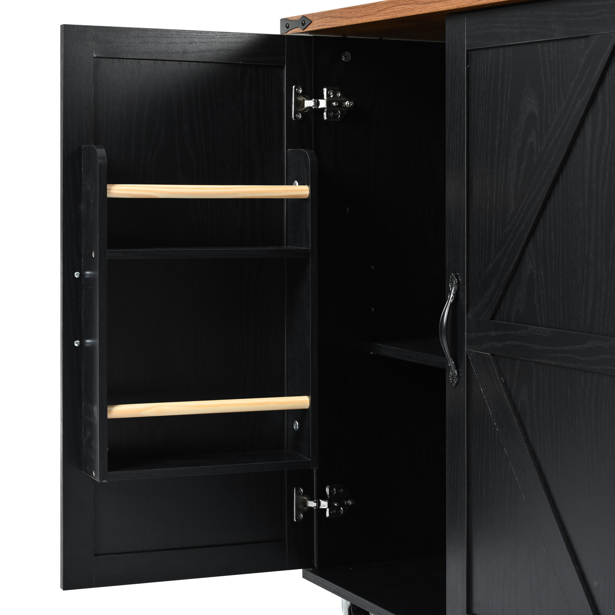 Farmhouse Kitchen Island Black