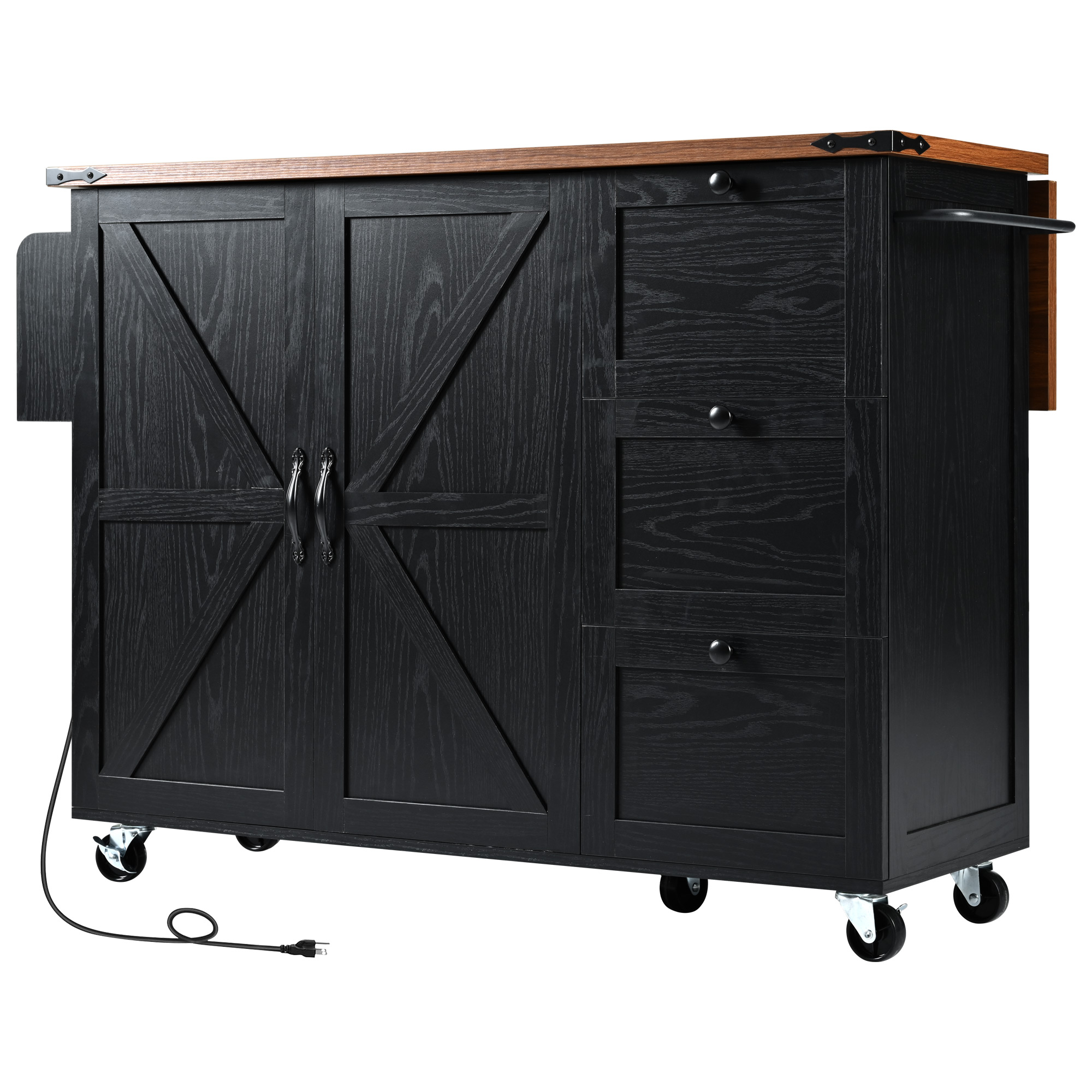 Farmhouse Kitchen Island Black