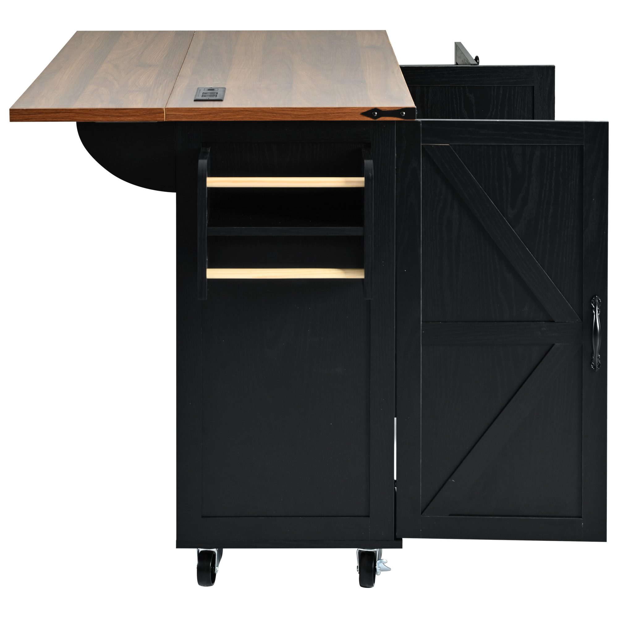 Farmhouse Kitchen Island Black