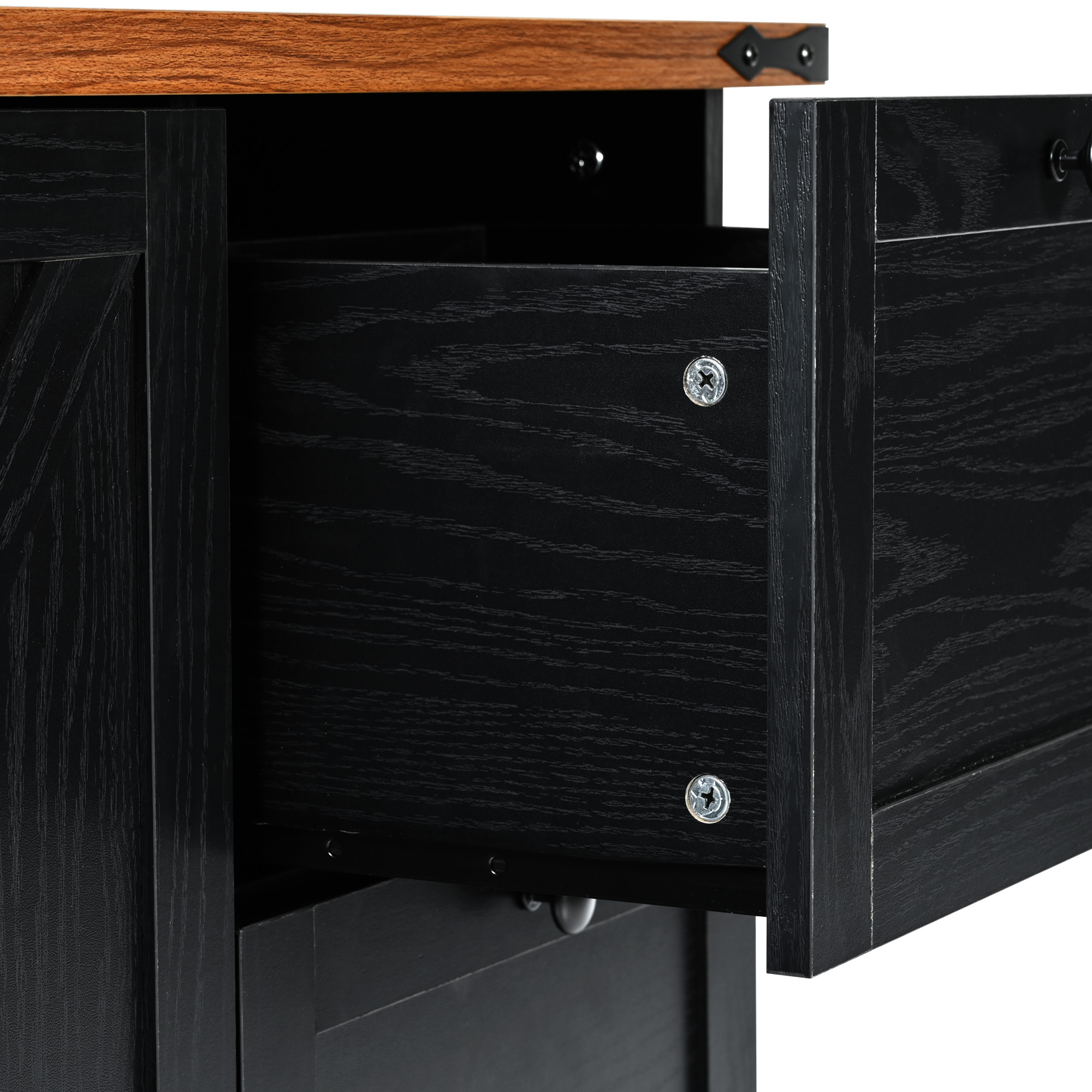 Farmhouse Kitchen Island Black