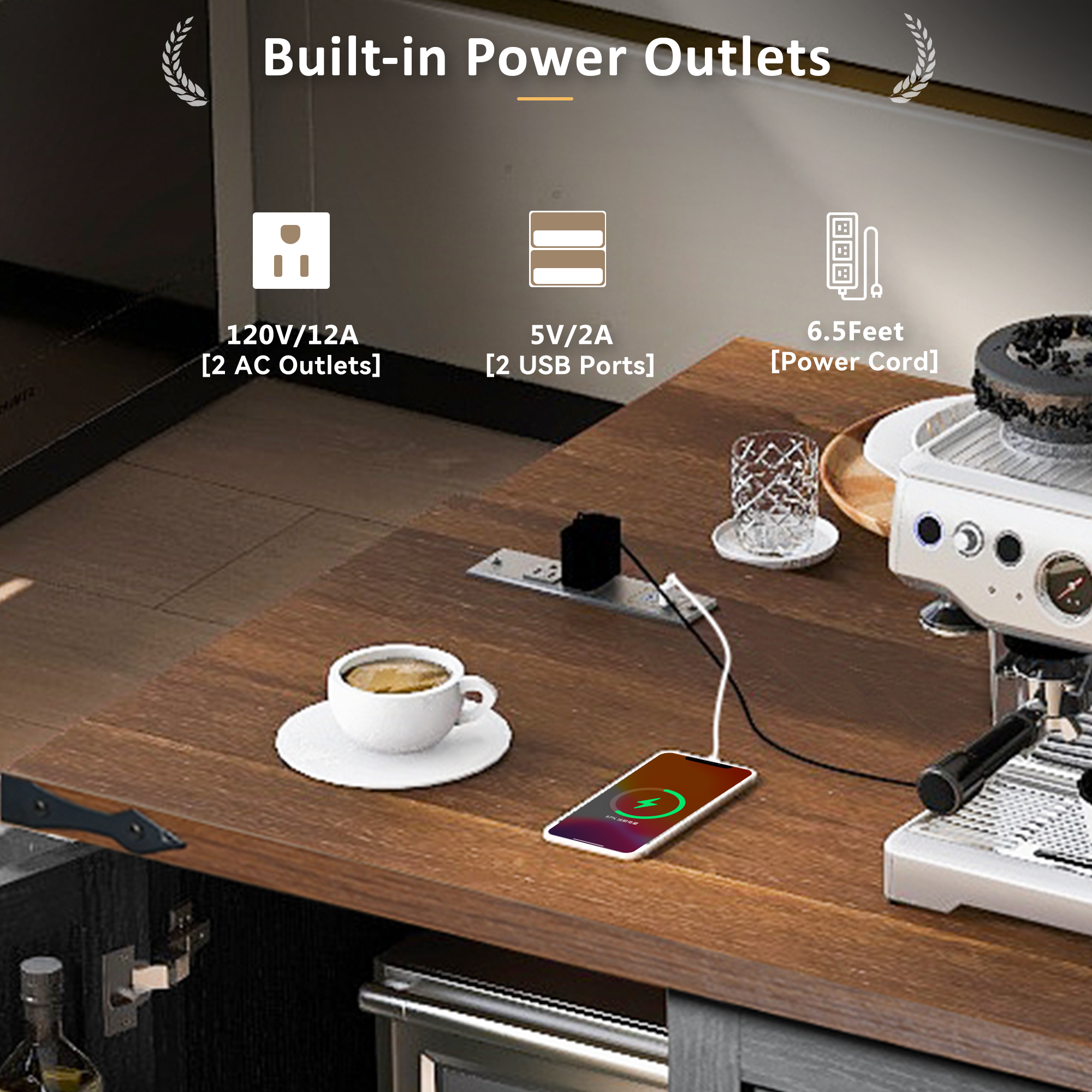 Farmhouse Kitchen Island Black