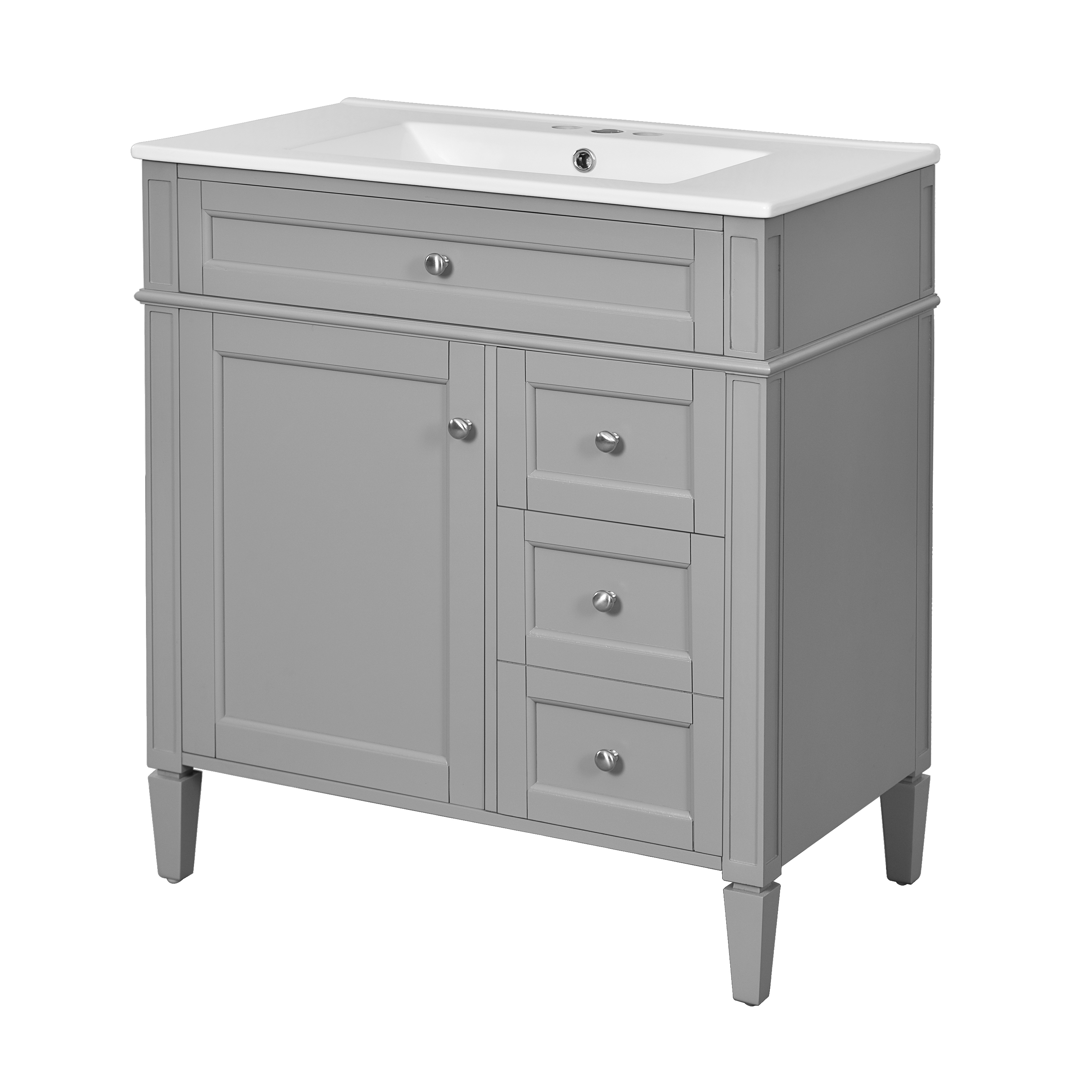30 Bathroom Vanity with Top Sink and Drawers