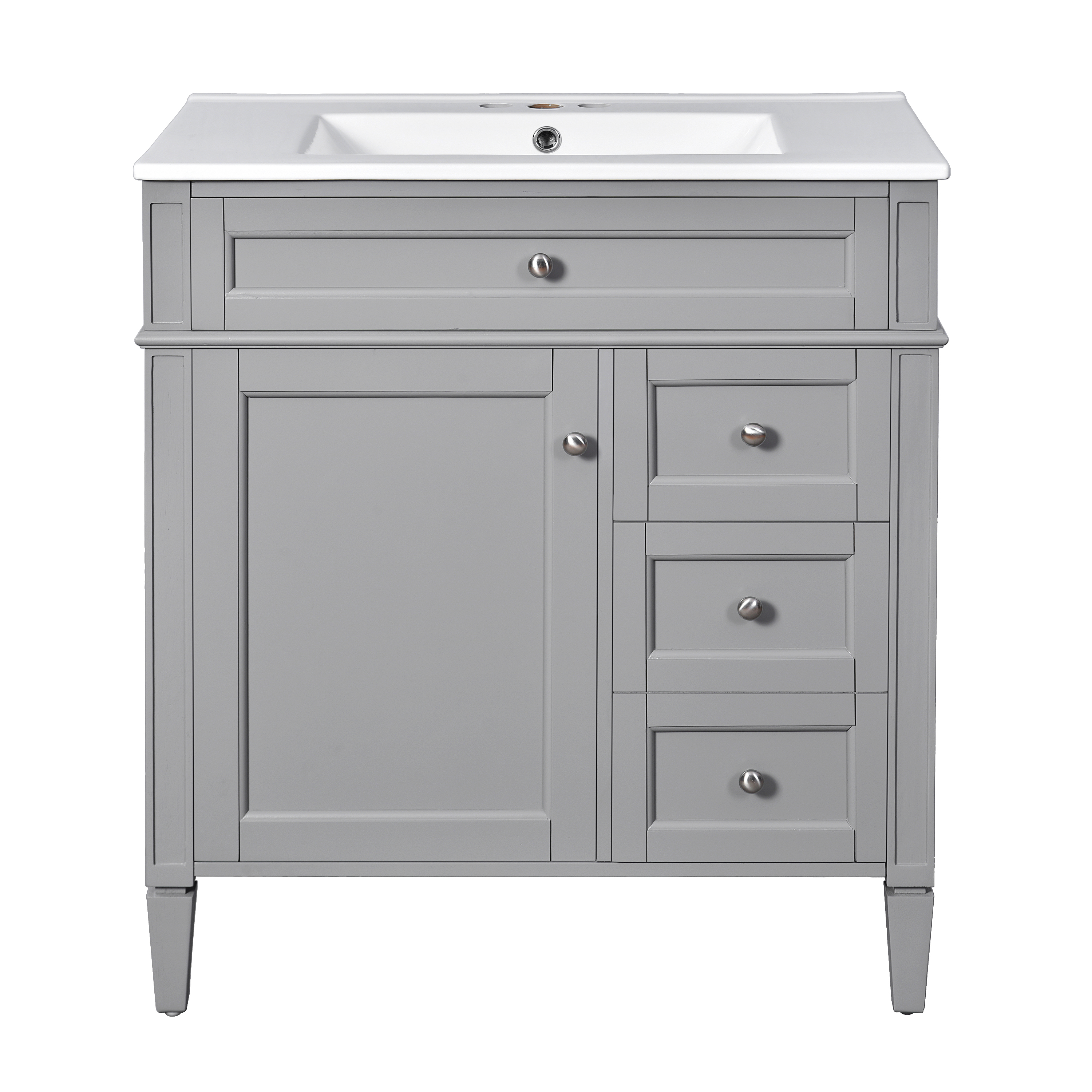 30 Bathroom Vanity with Top Sink and Drawers