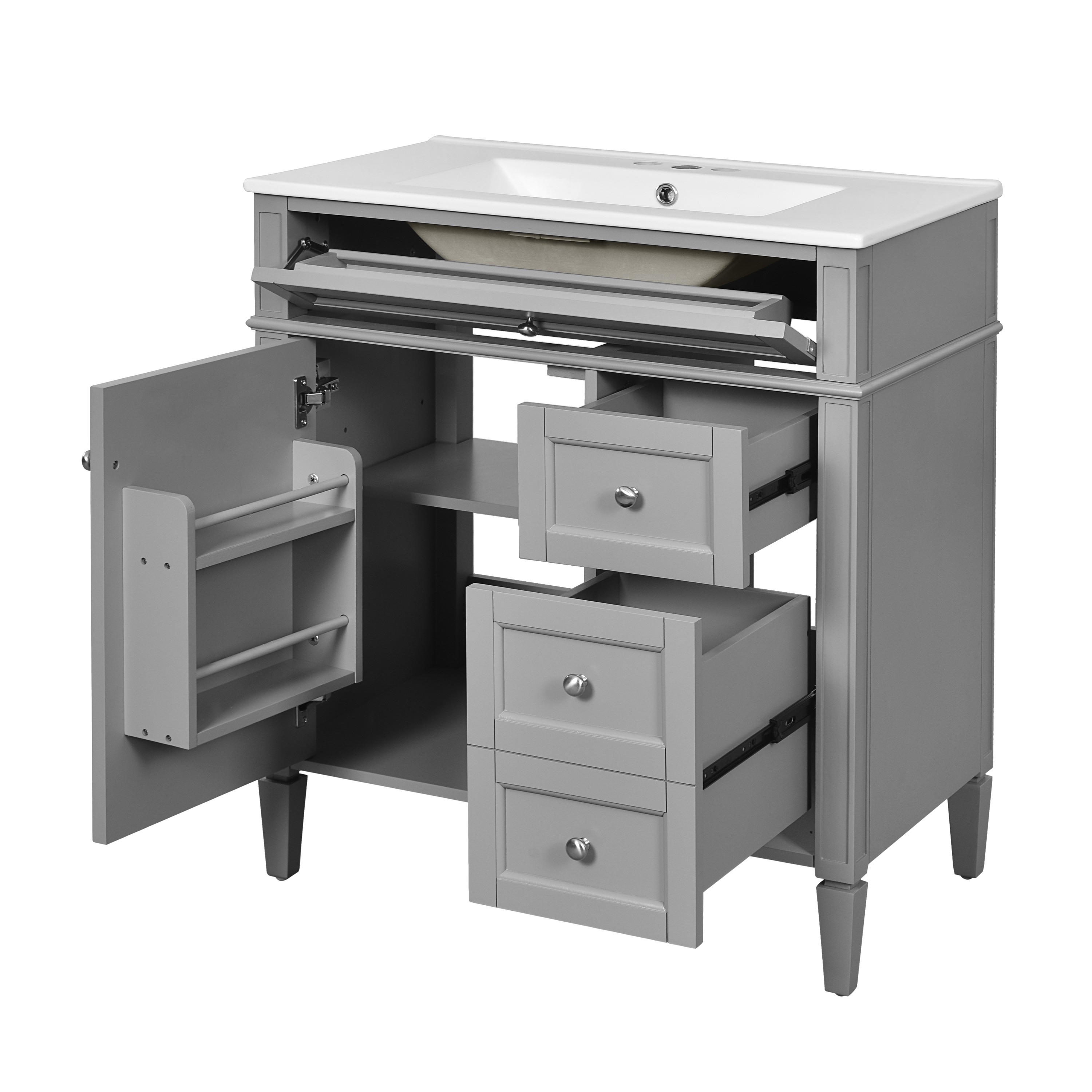30 Bathroom Vanity with Top Sink and Drawers