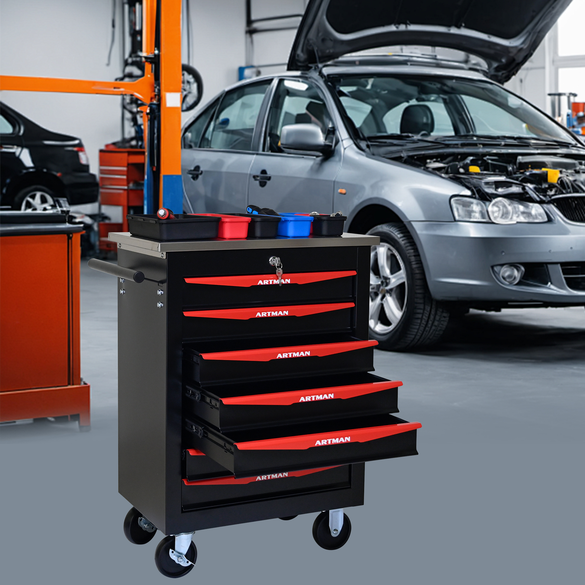 Multifunctional Tool Cart With Wheels