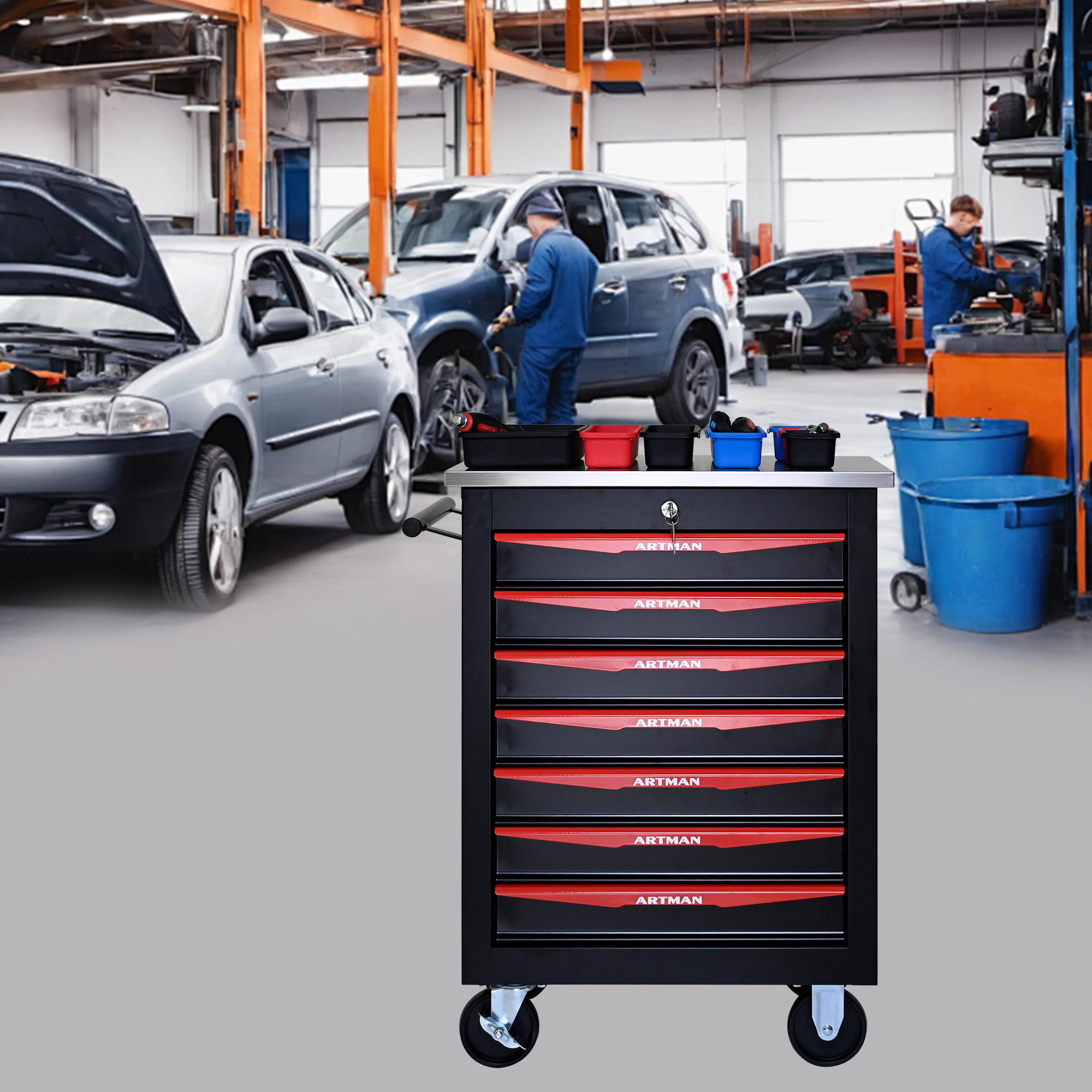 Multifunctional Tool Cart With Wheels