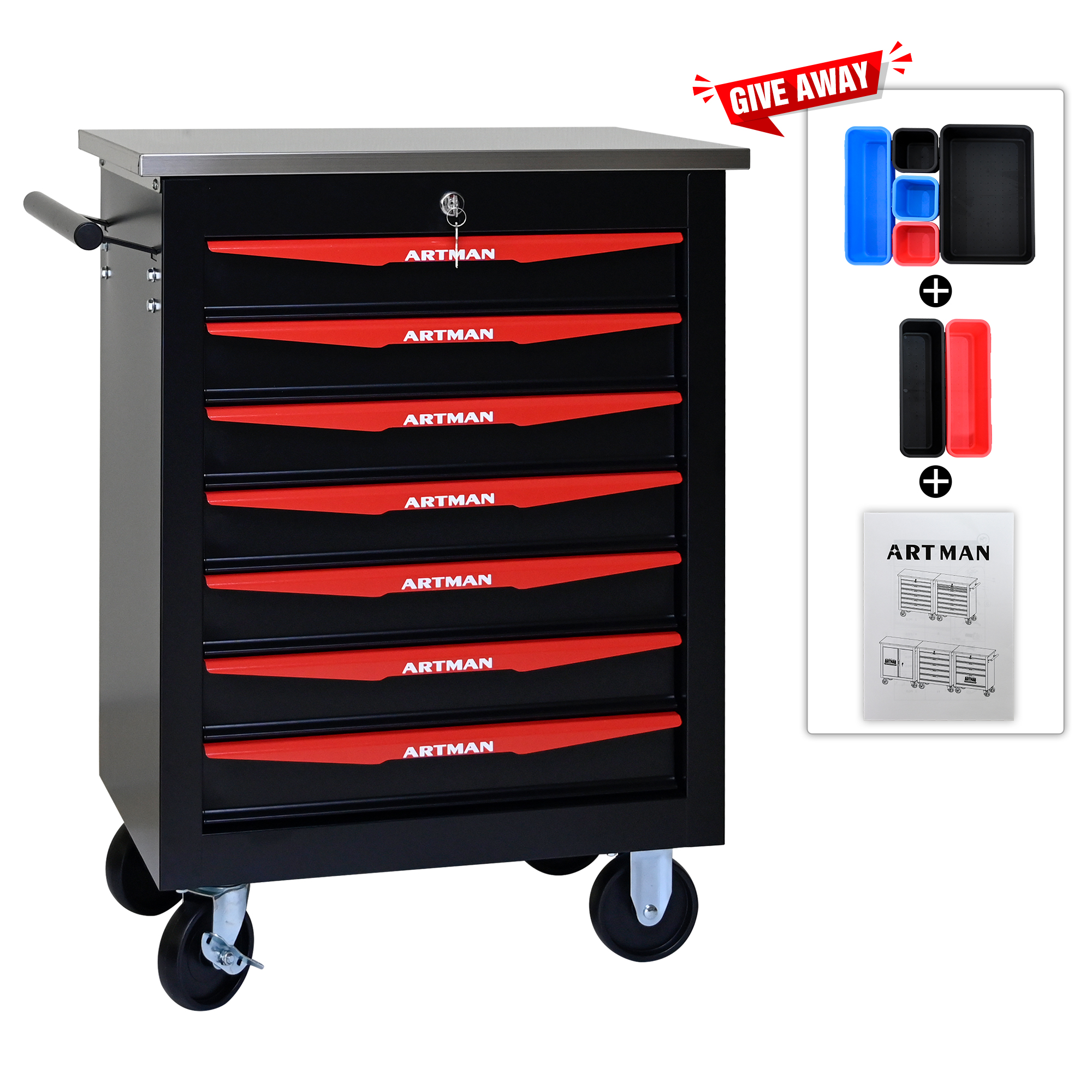 Multifunctional Tool Cart With Wheels