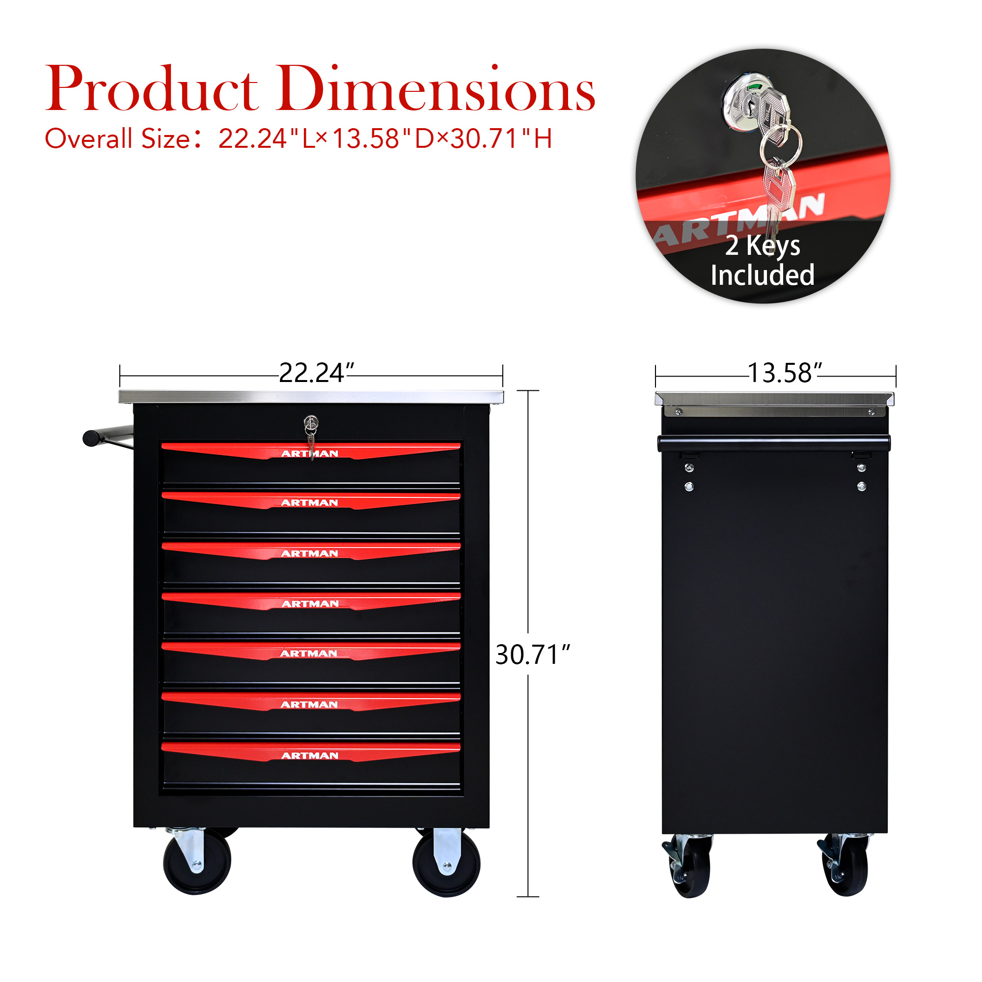 Multifunctional Tool Cart With Wheels