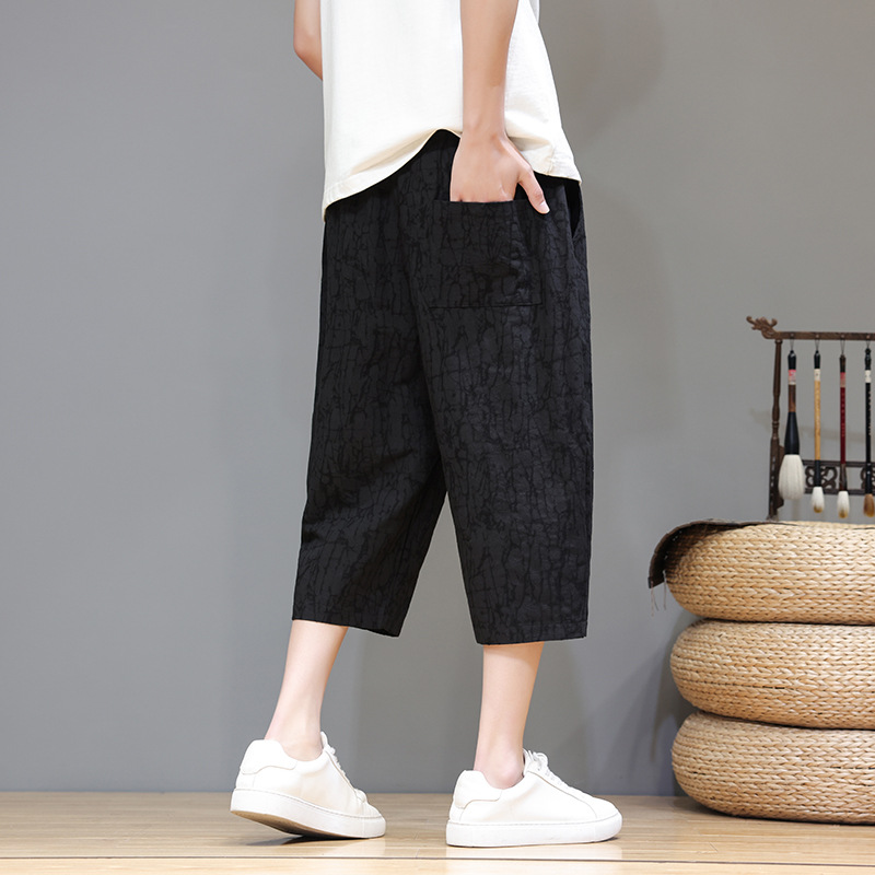 Linen Capri Pants Men's Summer