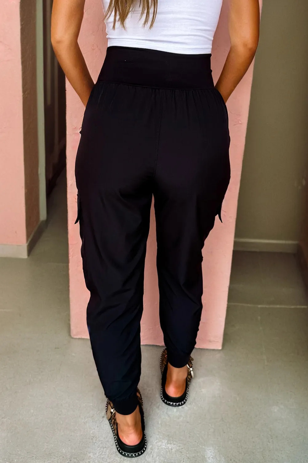 Elastic Cargo Jogger Pants