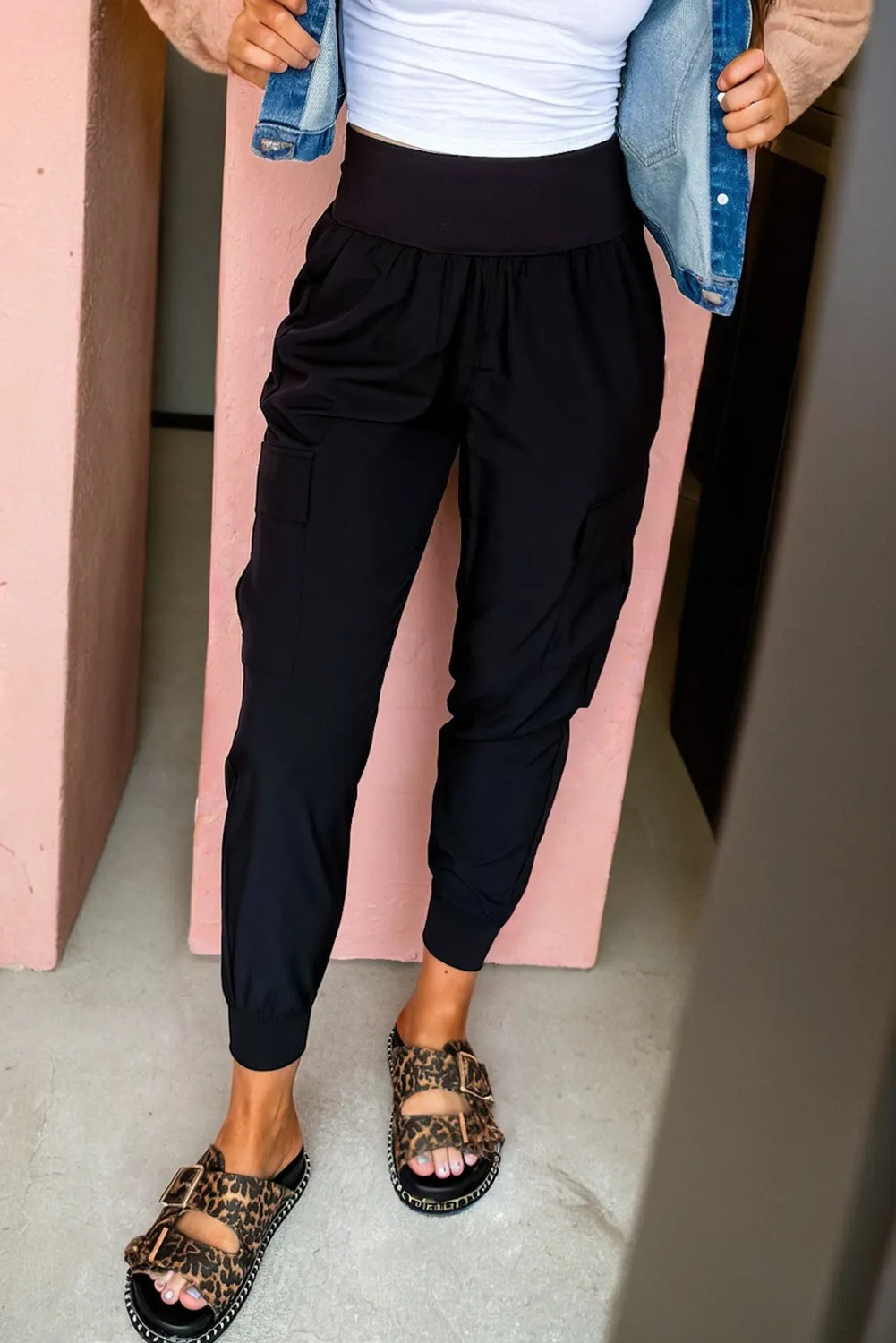 Elastic Cargo Jogger Pants