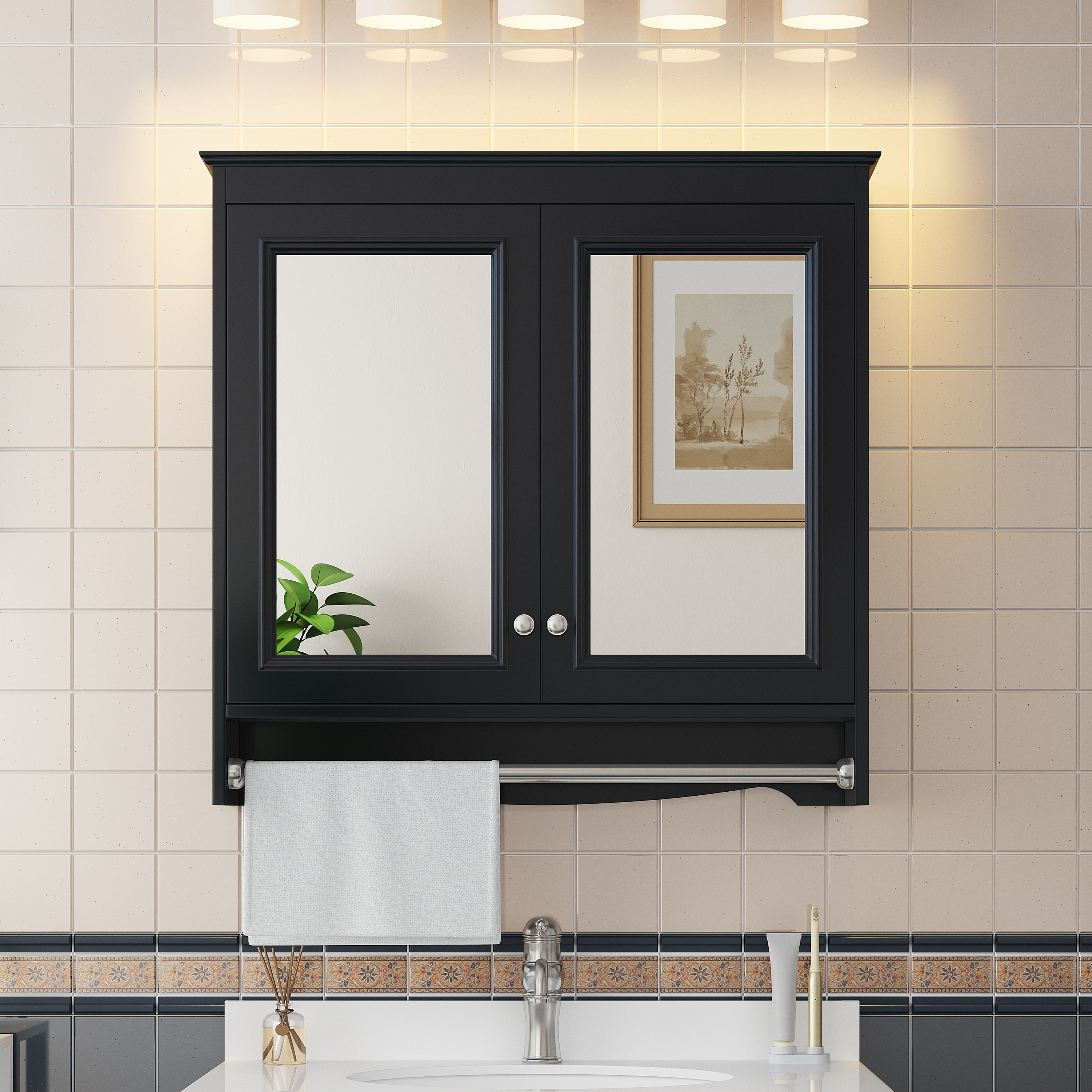 30 Inch Wall Mounted Bathroom Mirror Cabinet