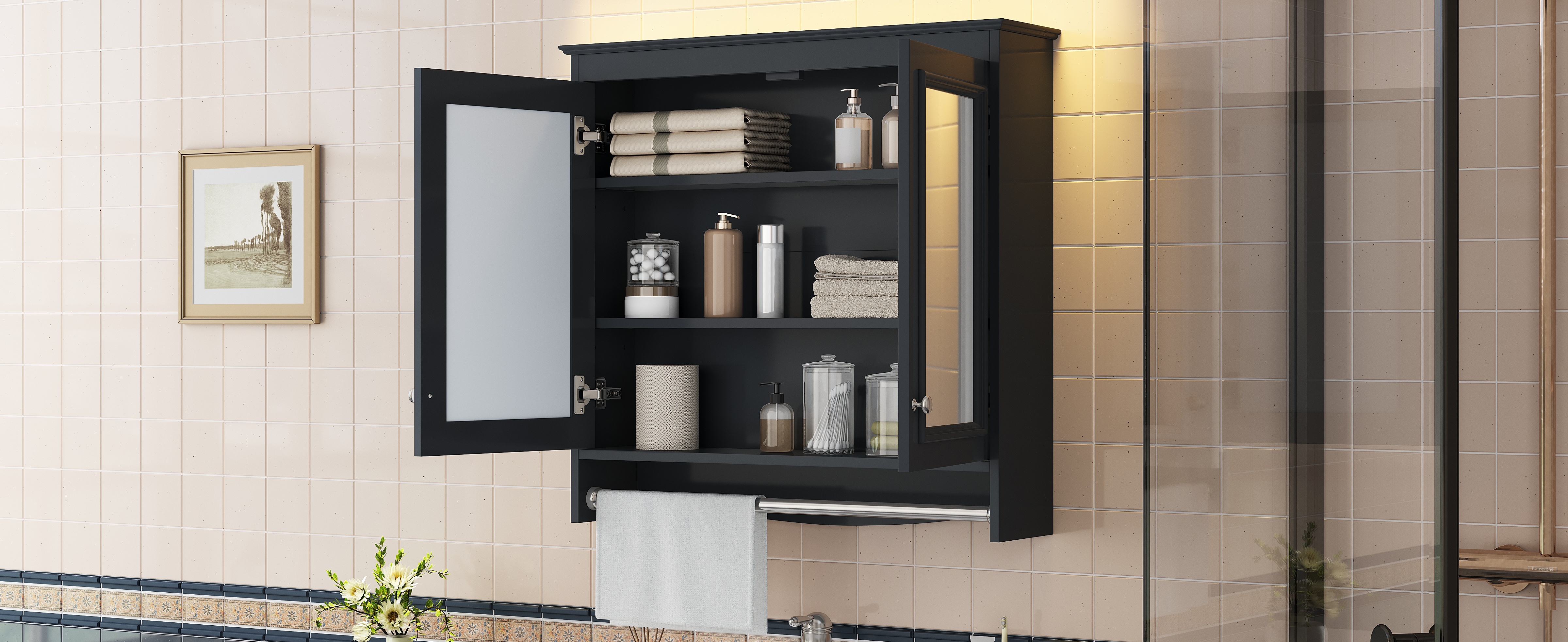 30 Inch Wall Mounted Bathroom Mirror Cabinet