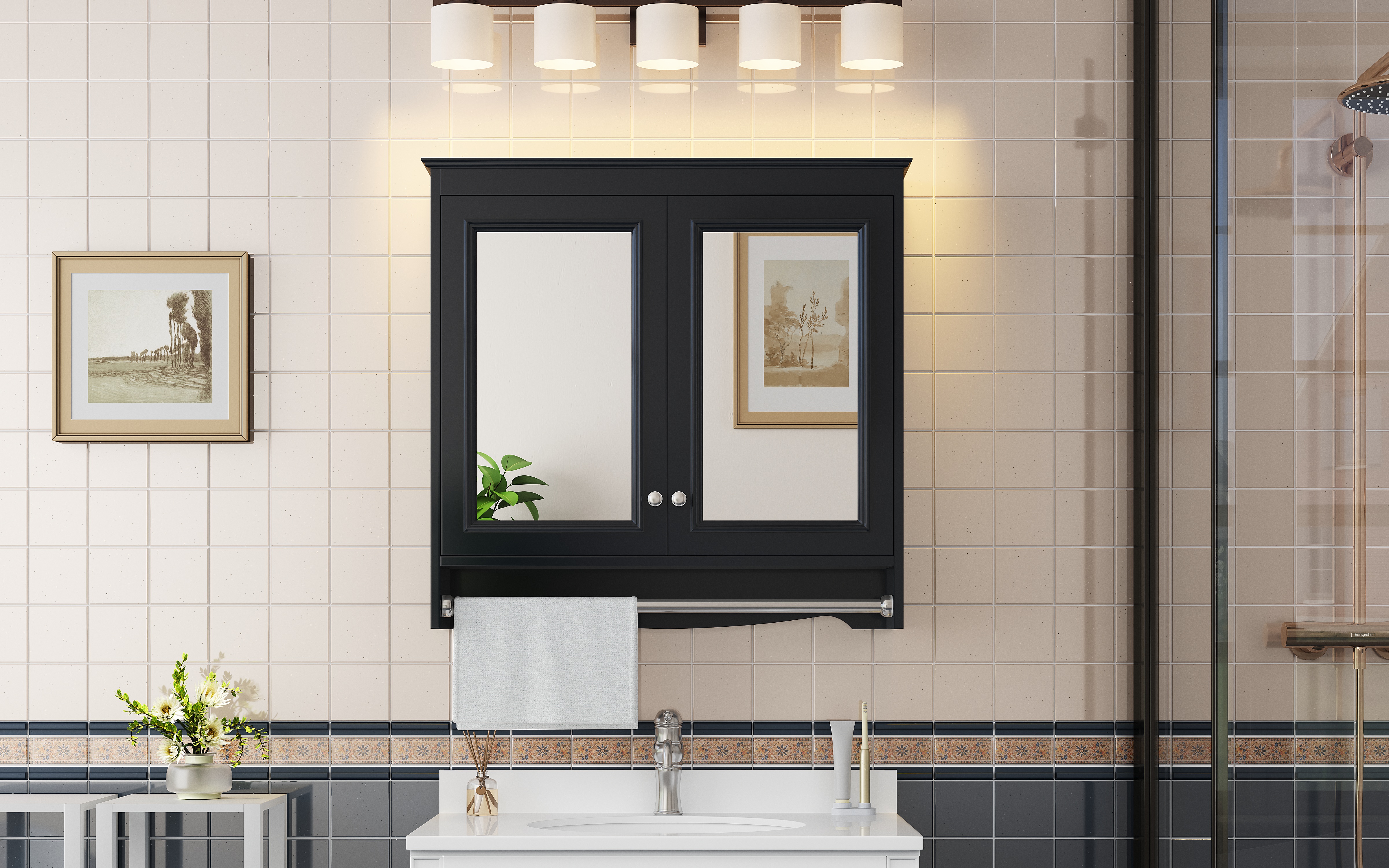 30 Inch Wall Mounted Bathroom Mirror Cabinet