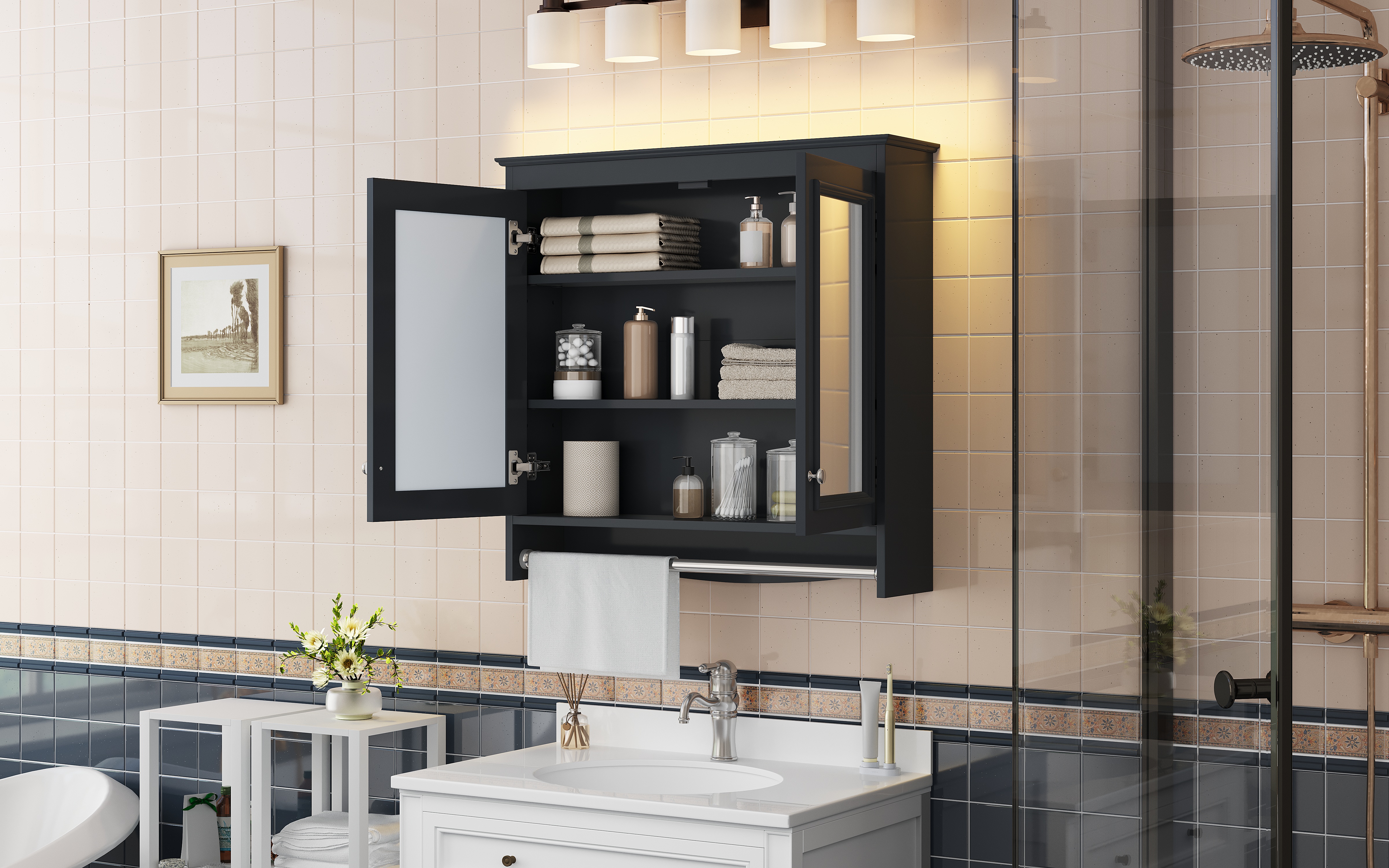 30 Inch Wall Mounted Bathroom Mirror Cabinet