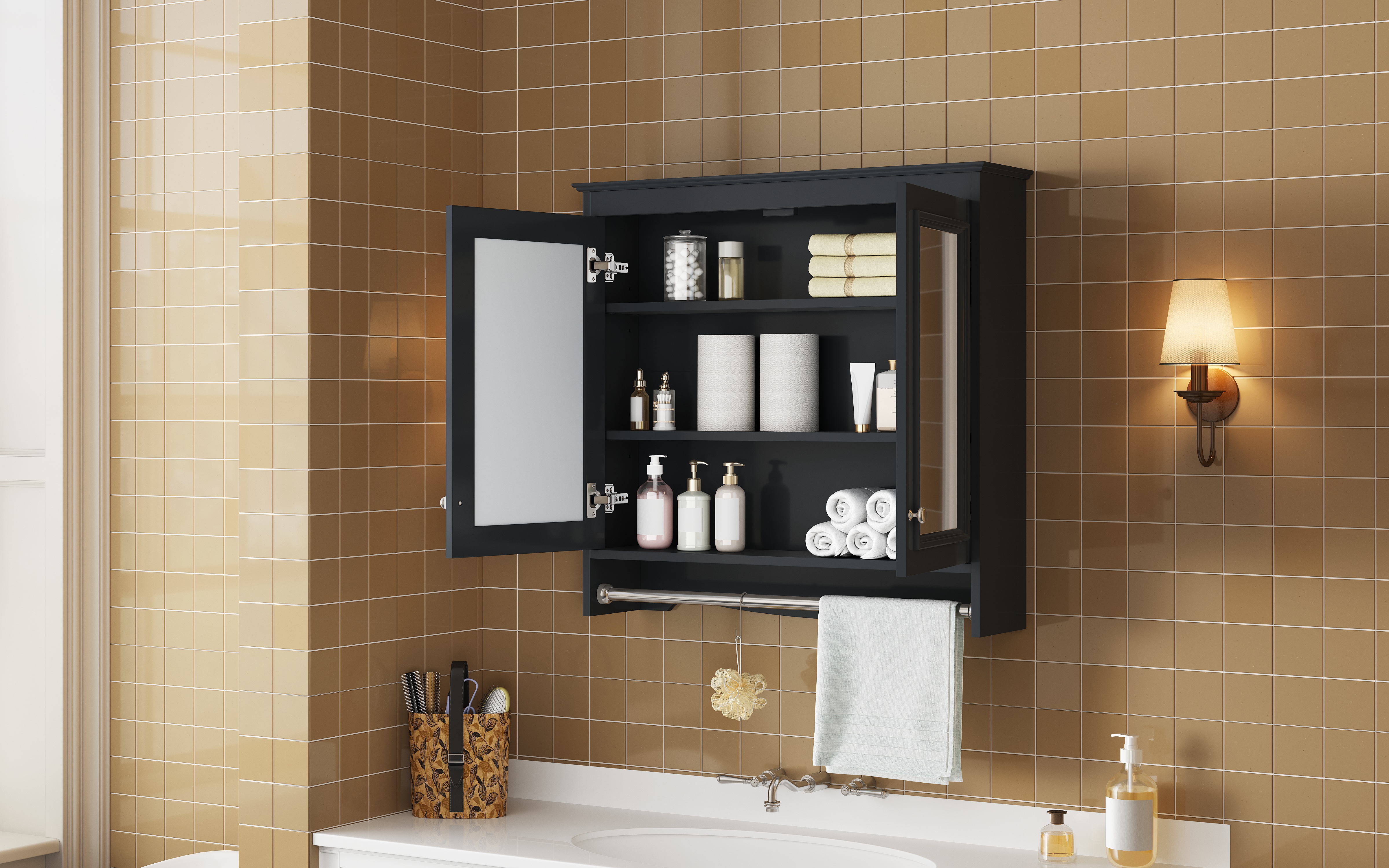 30 Inch Wall Mounted Bathroom Mirror Cabinet
