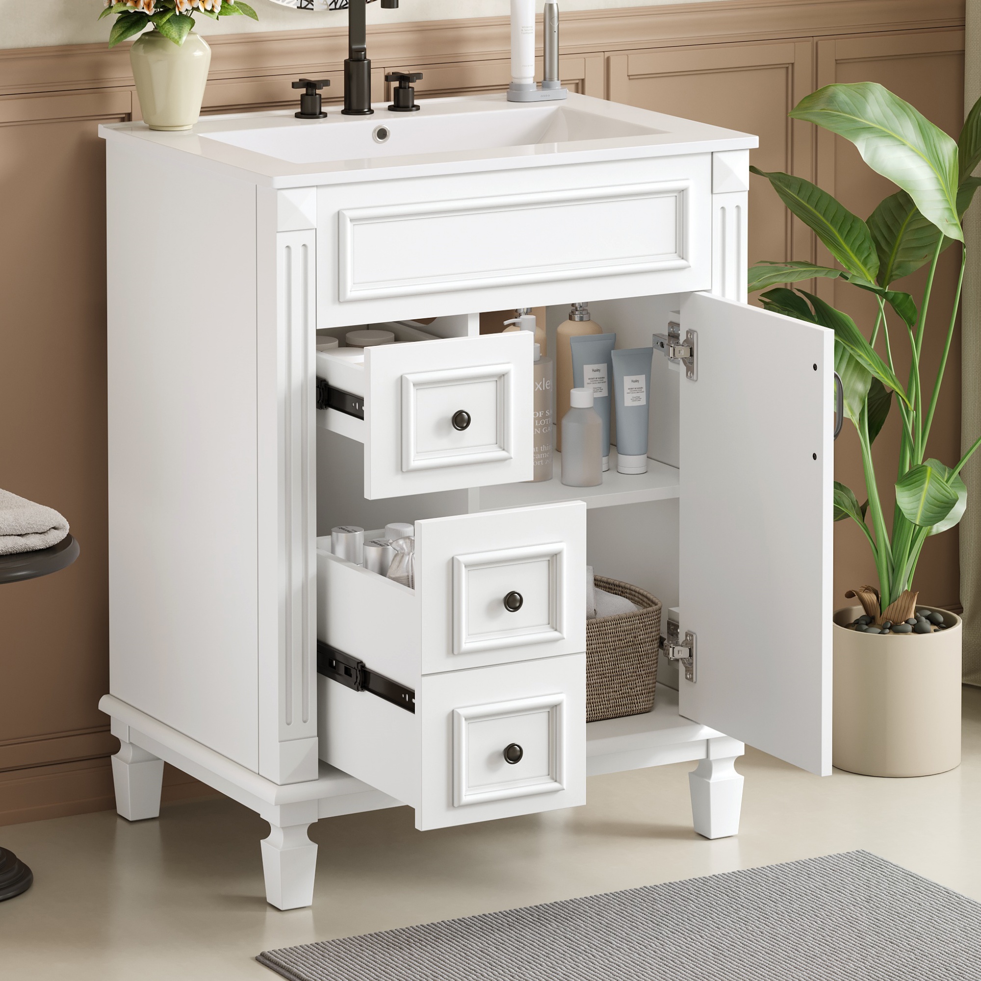 24 Bathroom Vanity Ceramic Sink