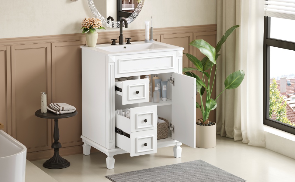 24 Bathroom Vanity Ceramic Sink