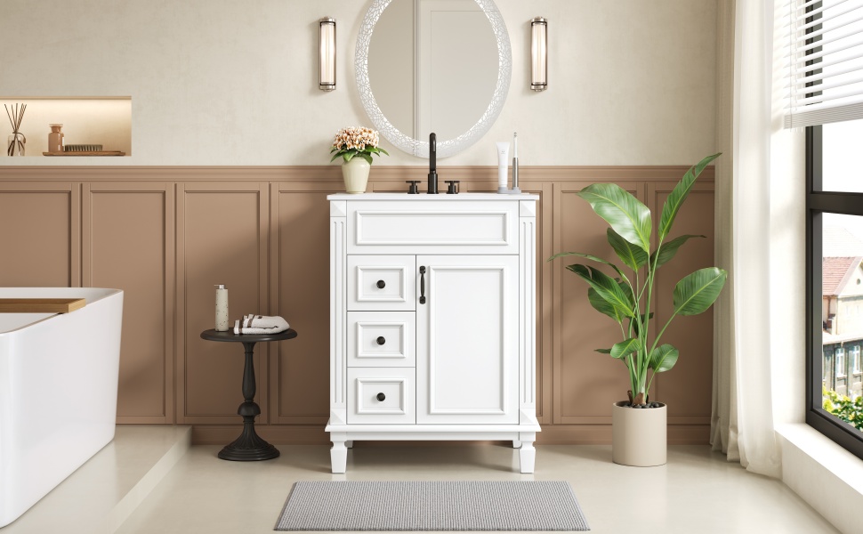 24 Bathroom Vanity Ceramic Sink