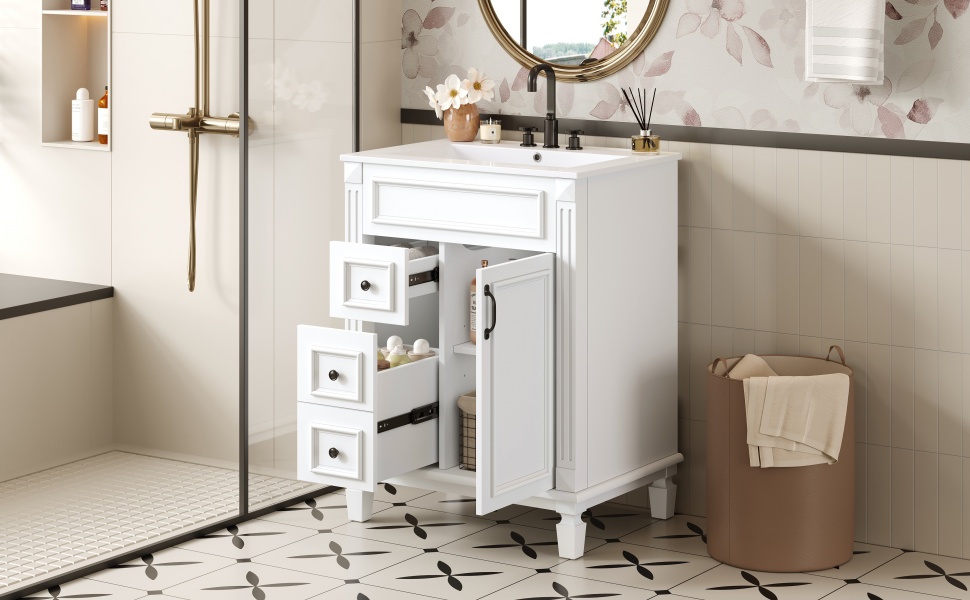 24 Bathroom Vanity Ceramic Sink