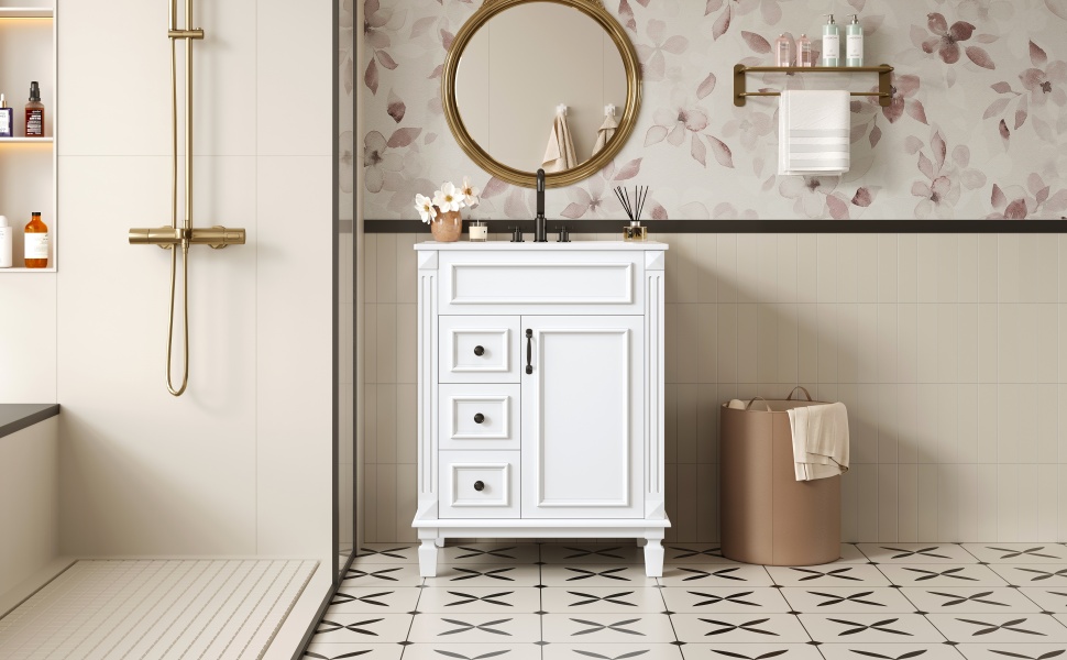 24 Bathroom Vanity Ceramic Sink