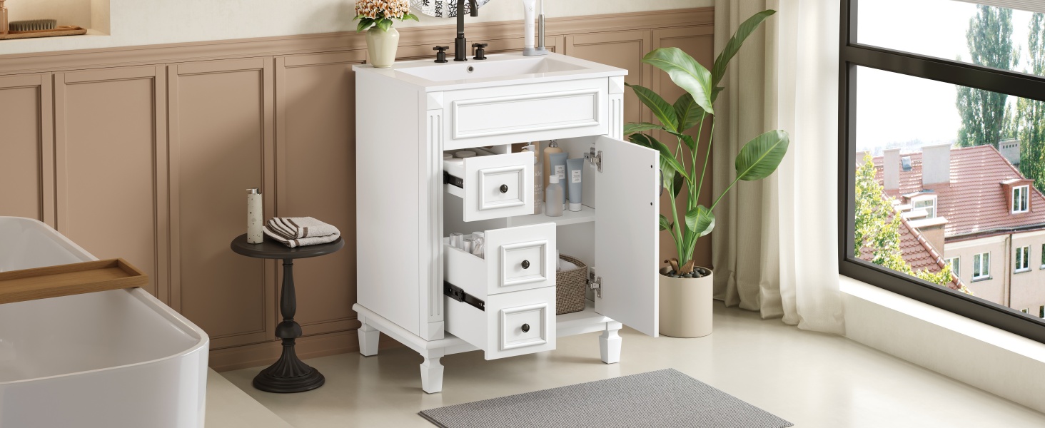 24 Bathroom Vanity Ceramic Sink