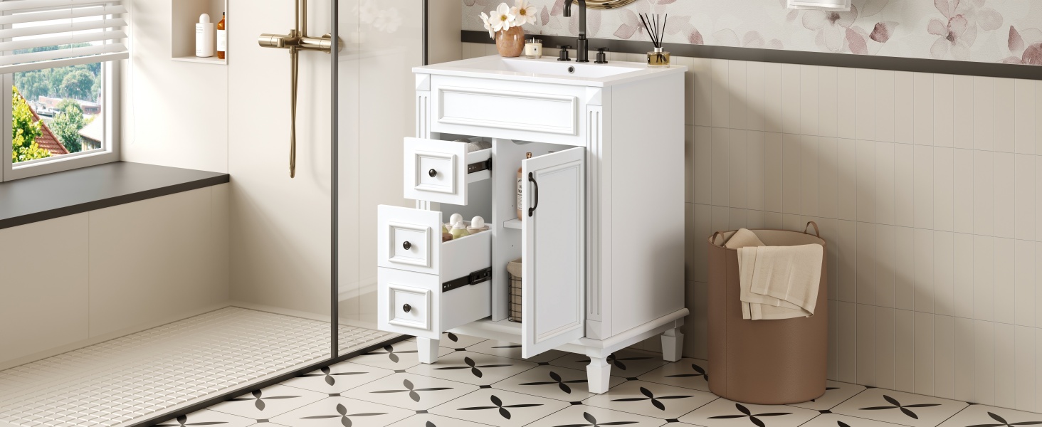 24 Bathroom Vanity Ceramic Sink
