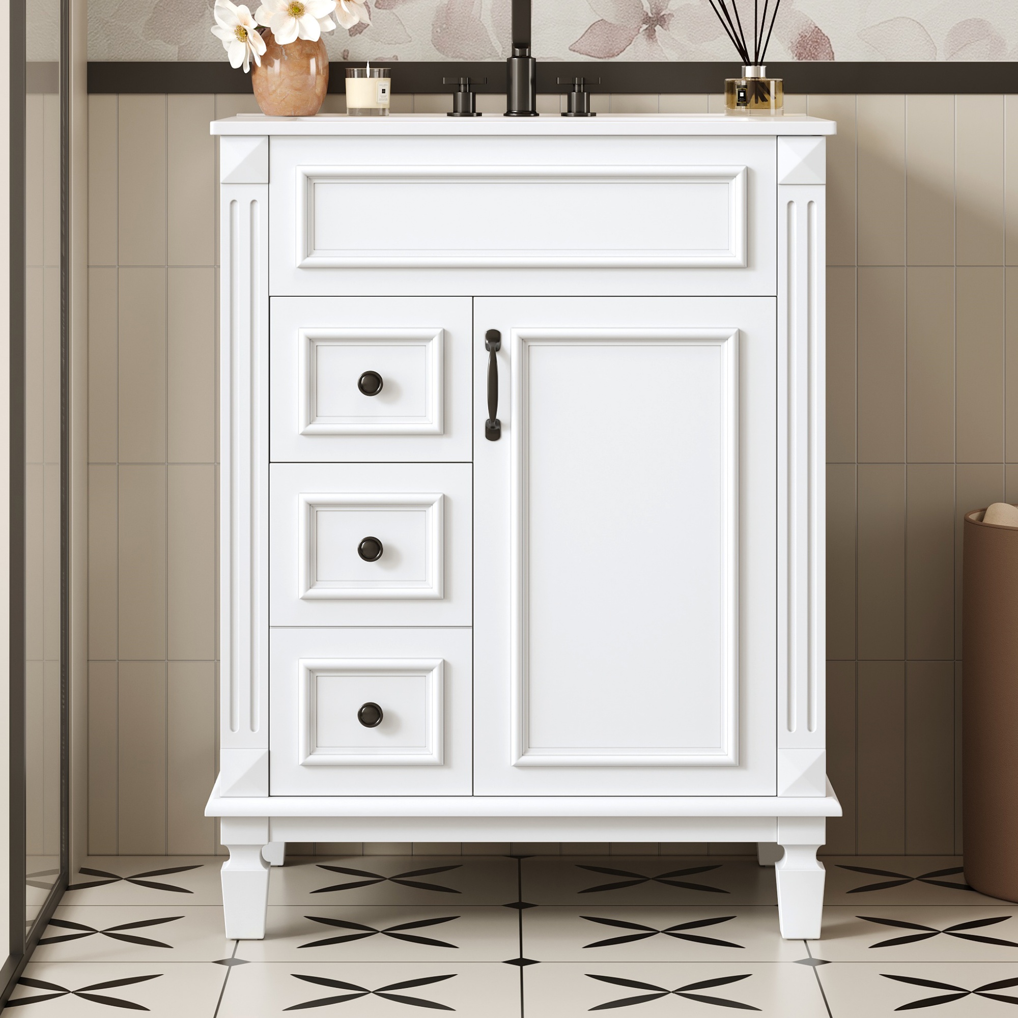 24 Bathroom Vanity Ceramic Sink