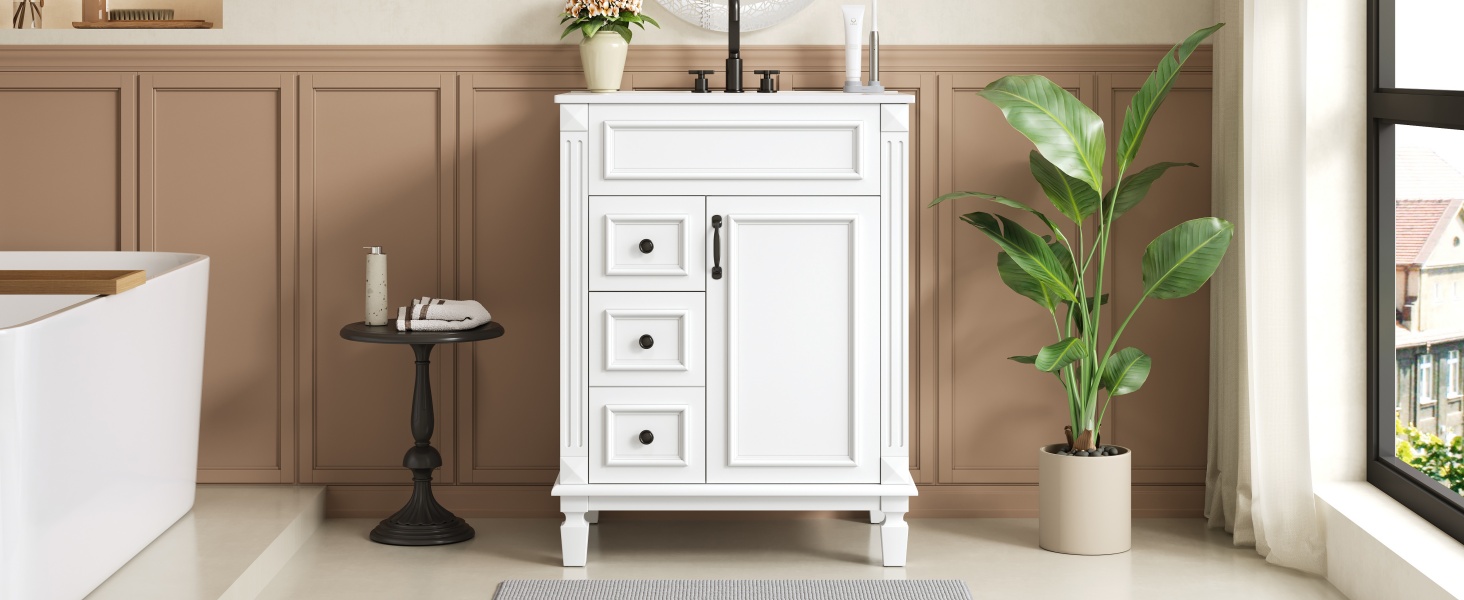 24 Bathroom Vanity Ceramic Sink