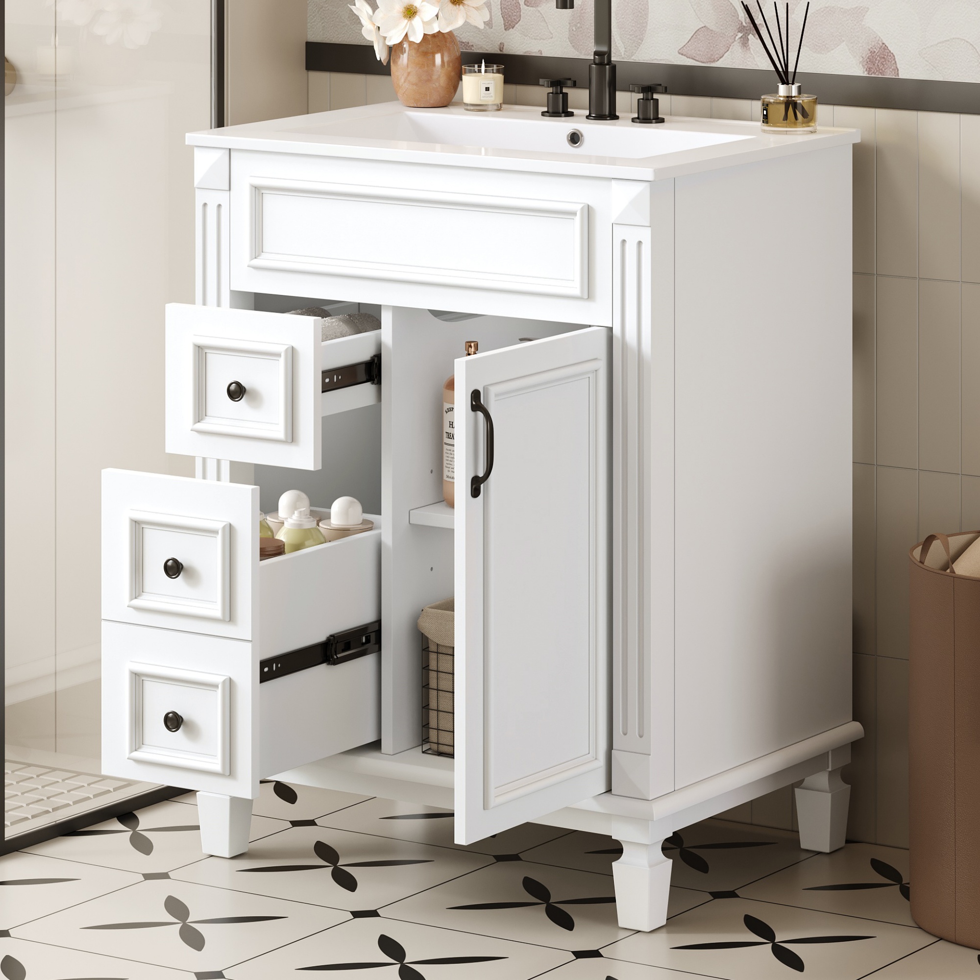 24 Bathroom Vanity Ceramic Sink