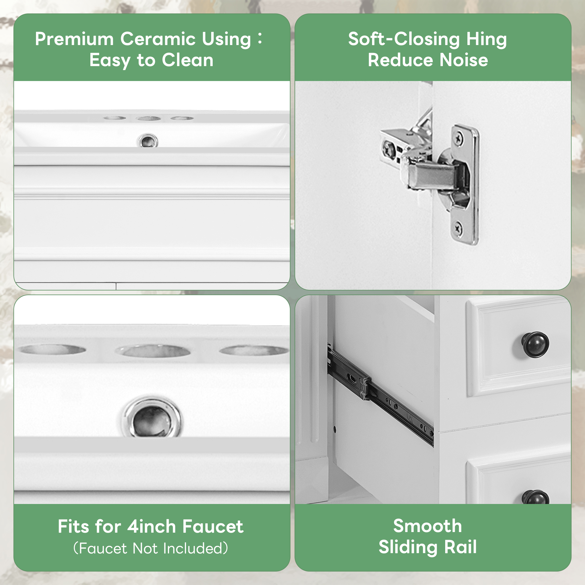 24 Bathroom Vanity Ceramic Sink