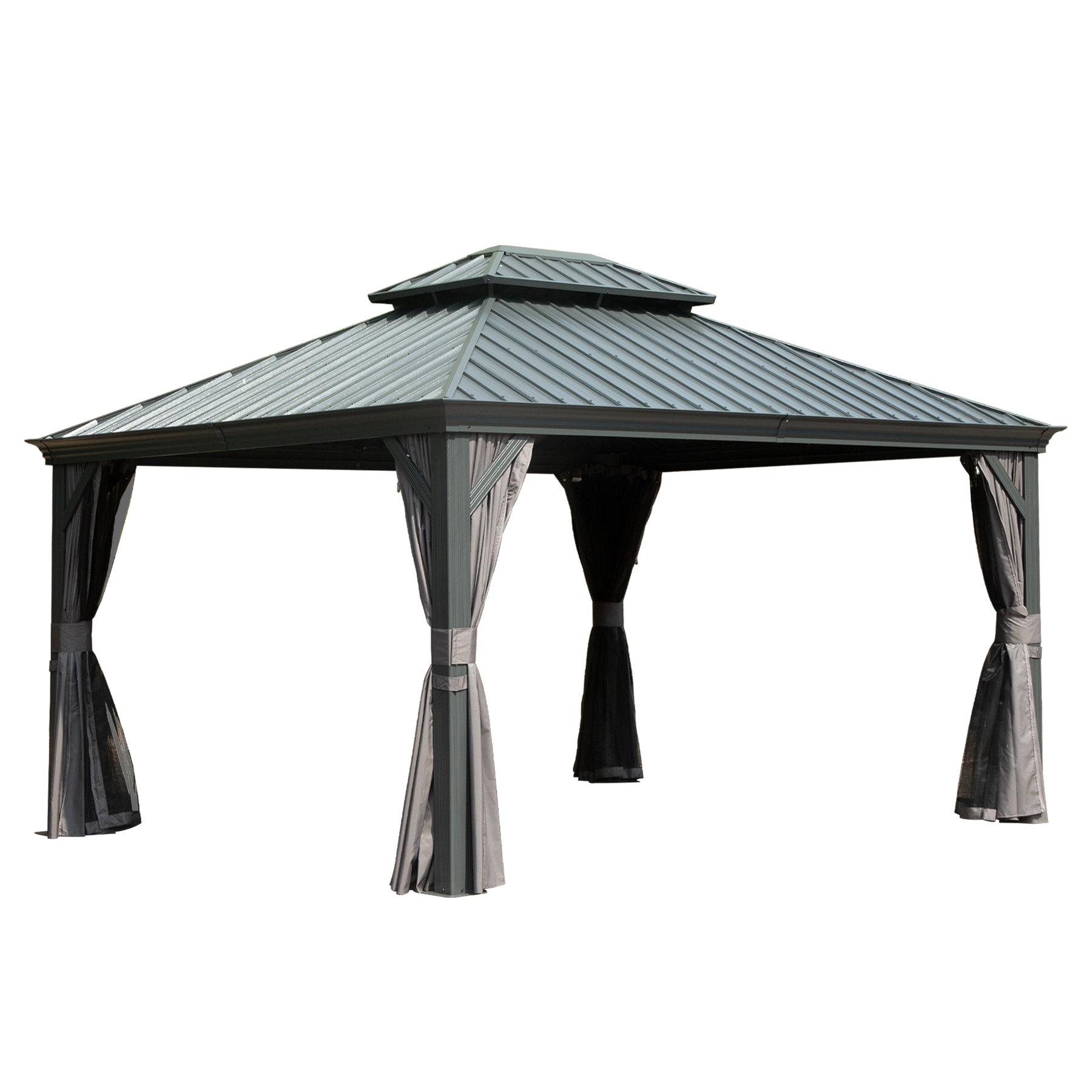 Gazebo Hardtop Galvanized Steel Gray