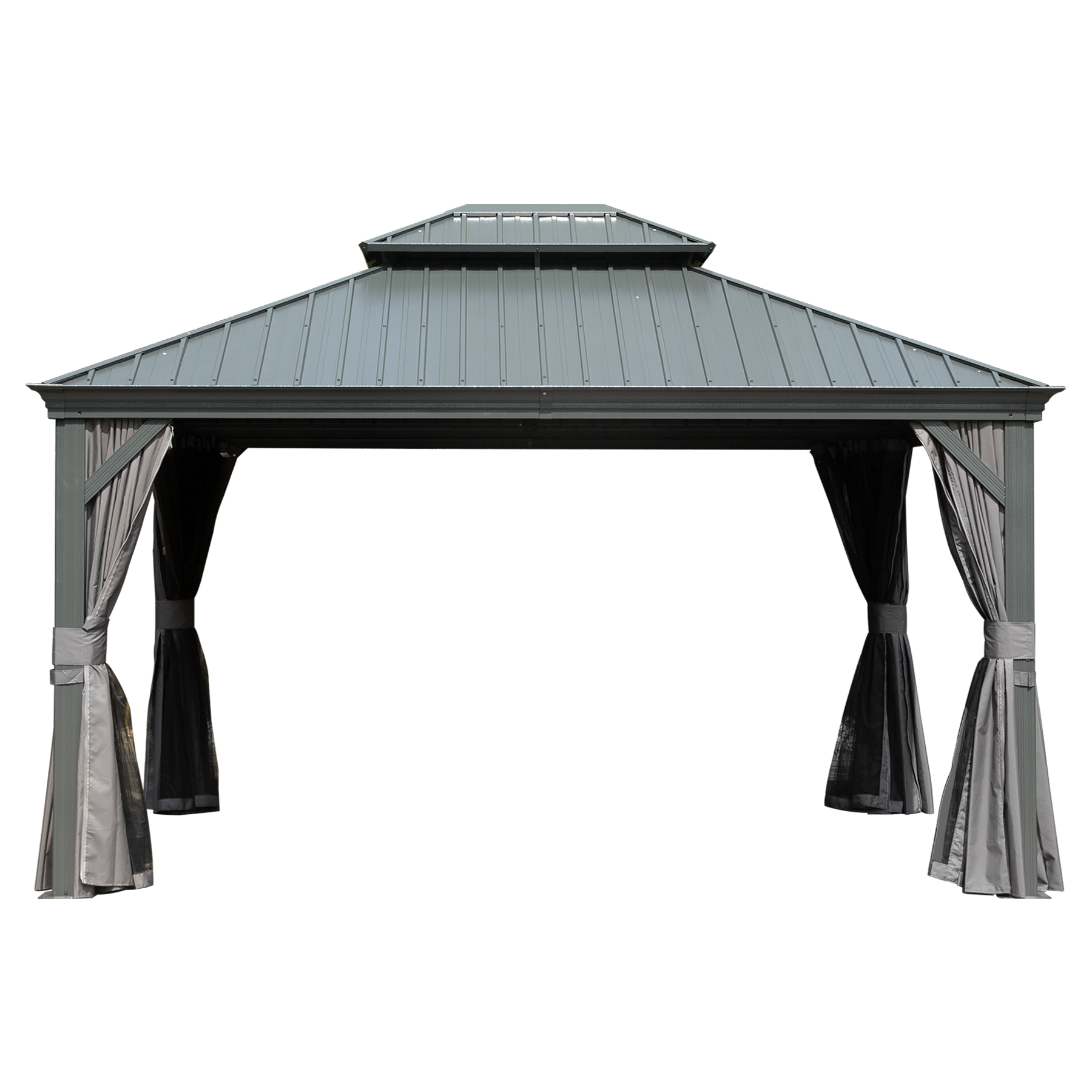 Gazebo Hardtop Galvanized Steel Gray