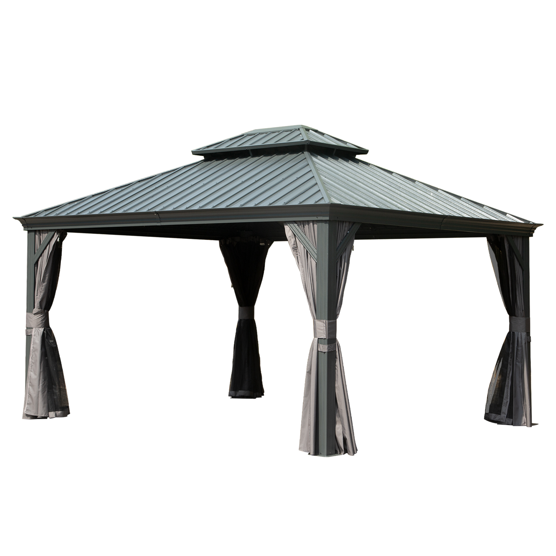 Gazebo Hardtop Galvanized Steel Gray