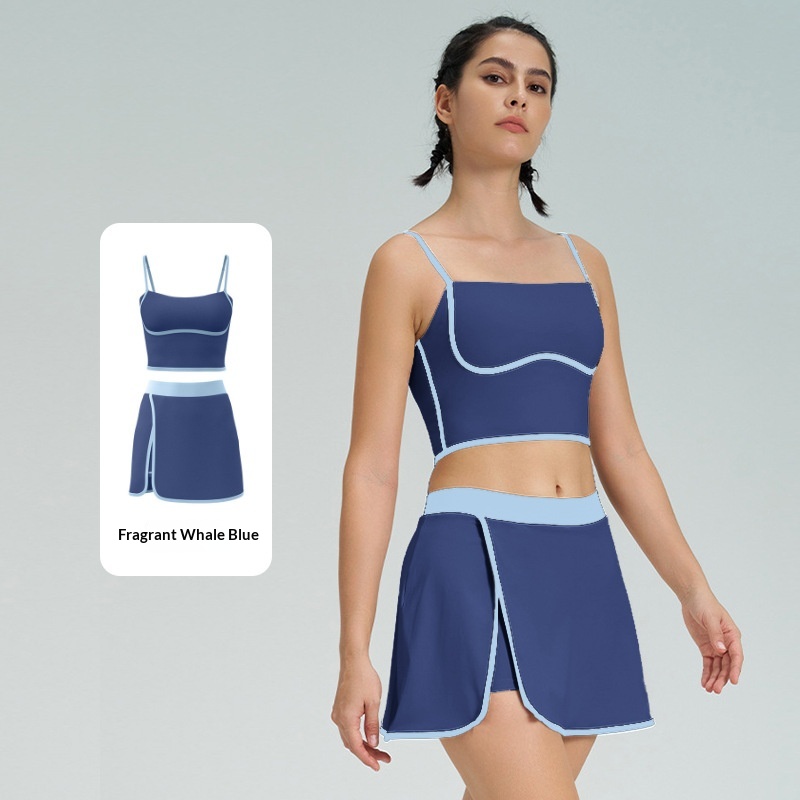 Yoga Tank Top Skirt Set