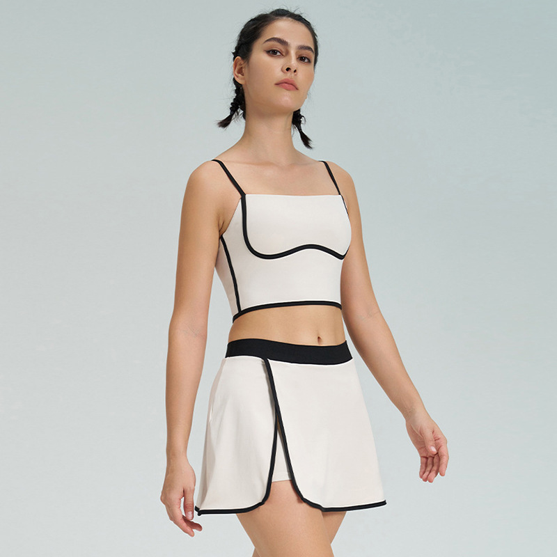 Yoga Tank Top Skirt Set
