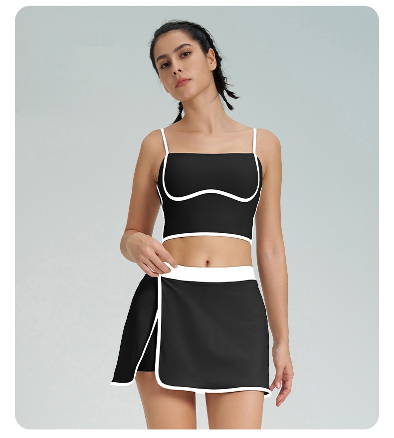 Yoga Tank Top Skirt Set