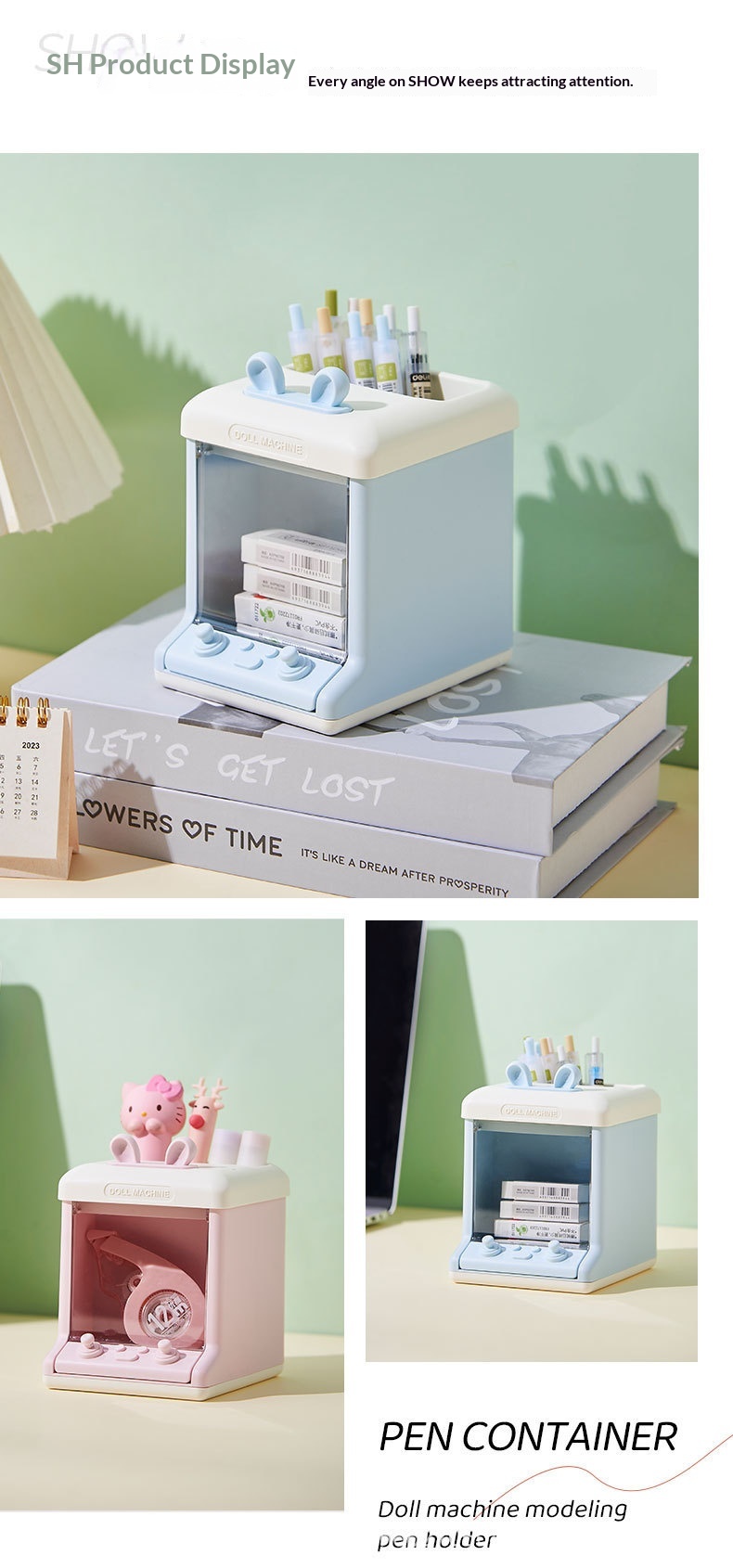Desk Pen Holder Box